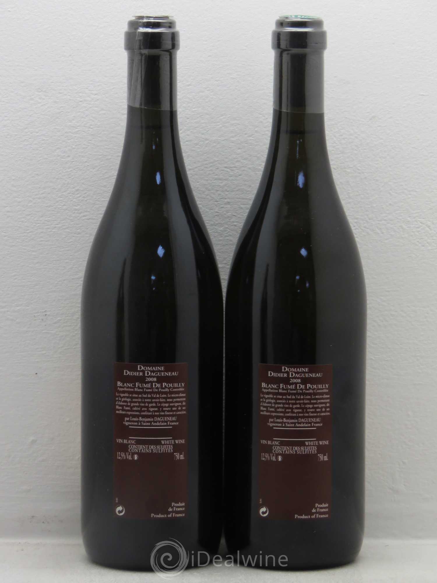 Vin de France (anciennement Pouilly-Fumé) Pur Sang Dagueneau (Domaine Didier - Louis-Benjamin) 2008 - Lot de 2 bouteilles - 1