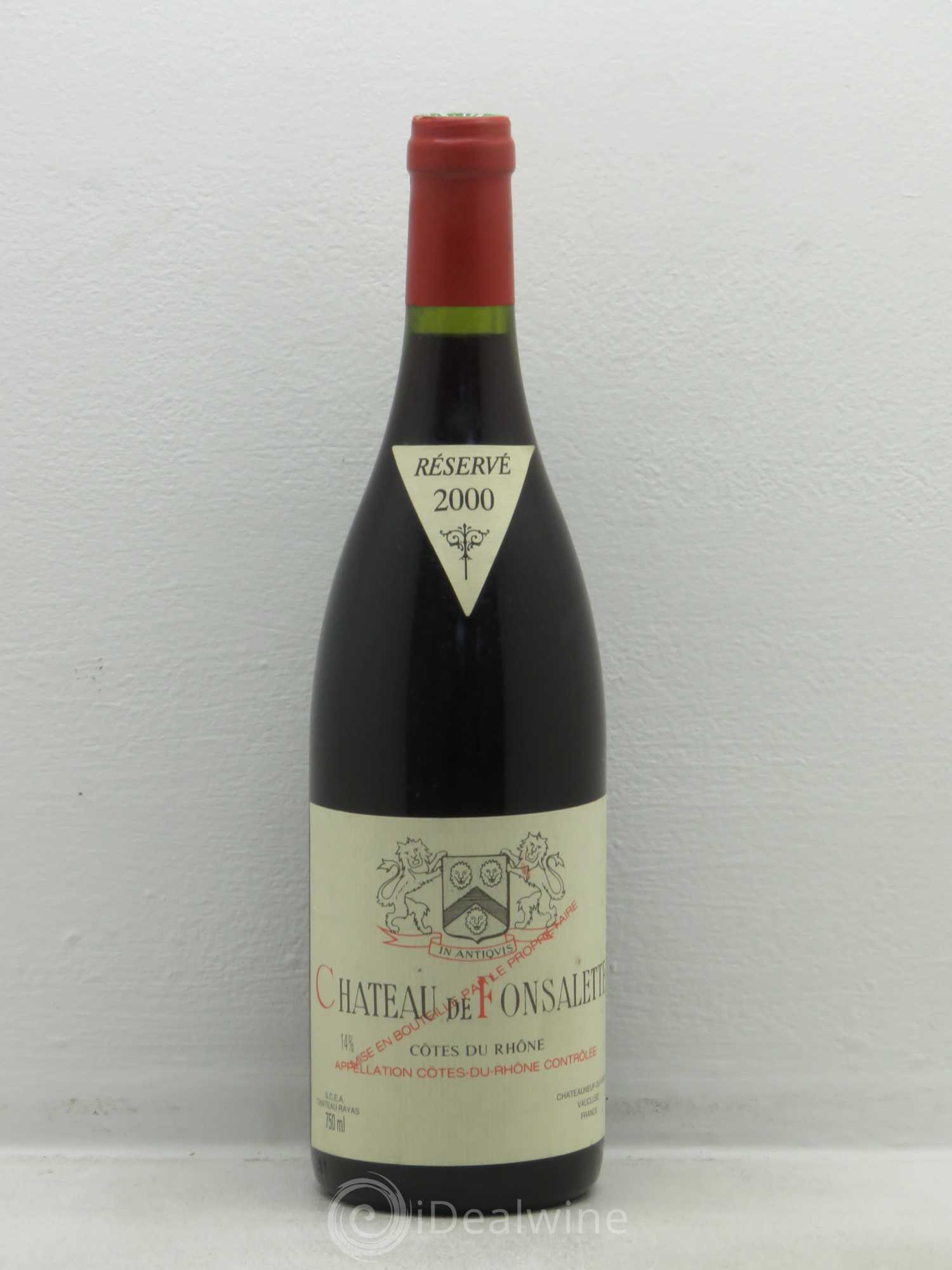 Côtes-du-Rhône Château de Fonsalette Emmanuel Reynaud 2000 - Lot de 1 bouteille - 0