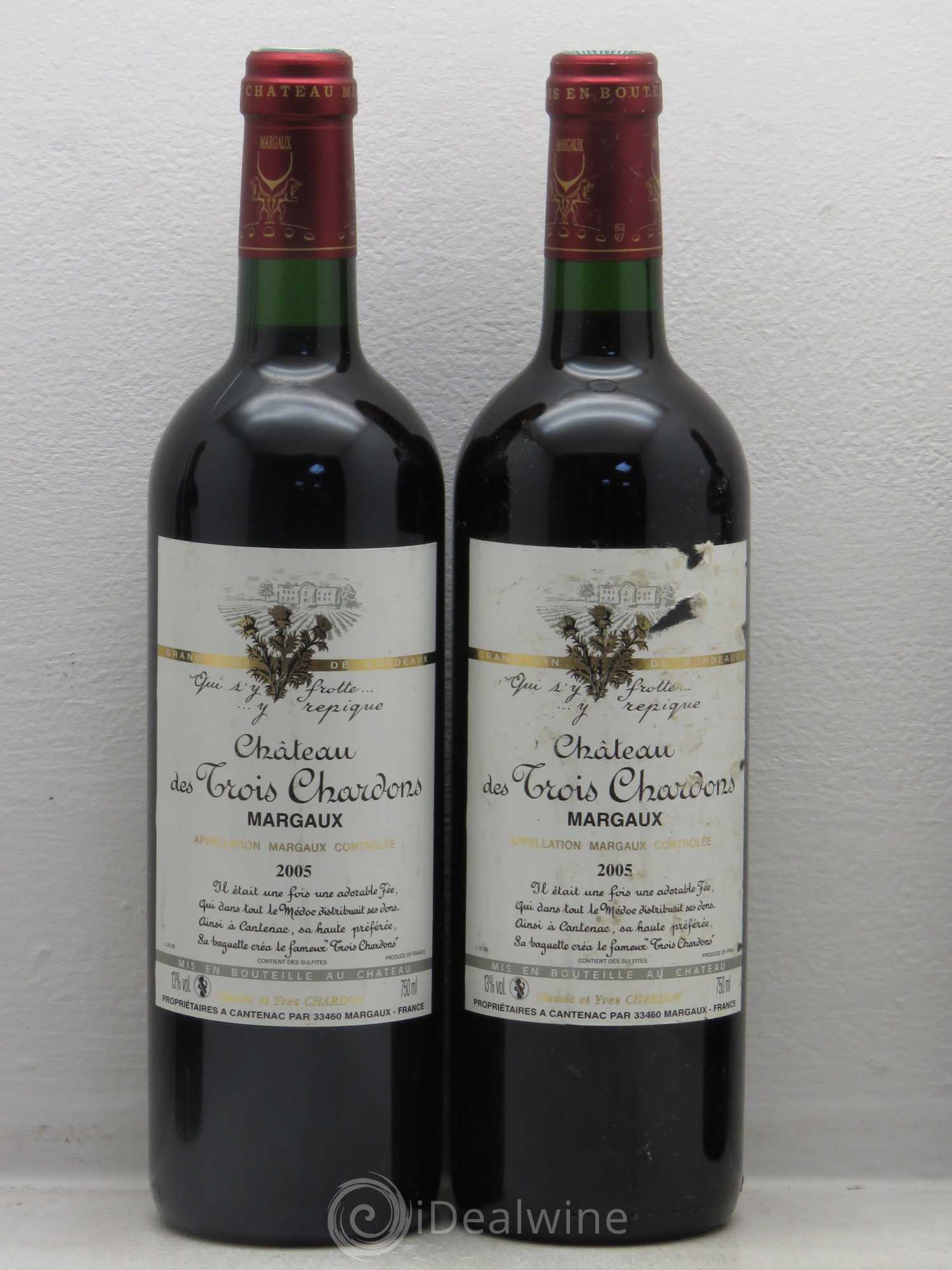 Bordeaux Margaux Château Des 3 Chardons 2005 - Posten von 4 Flaschen - 1