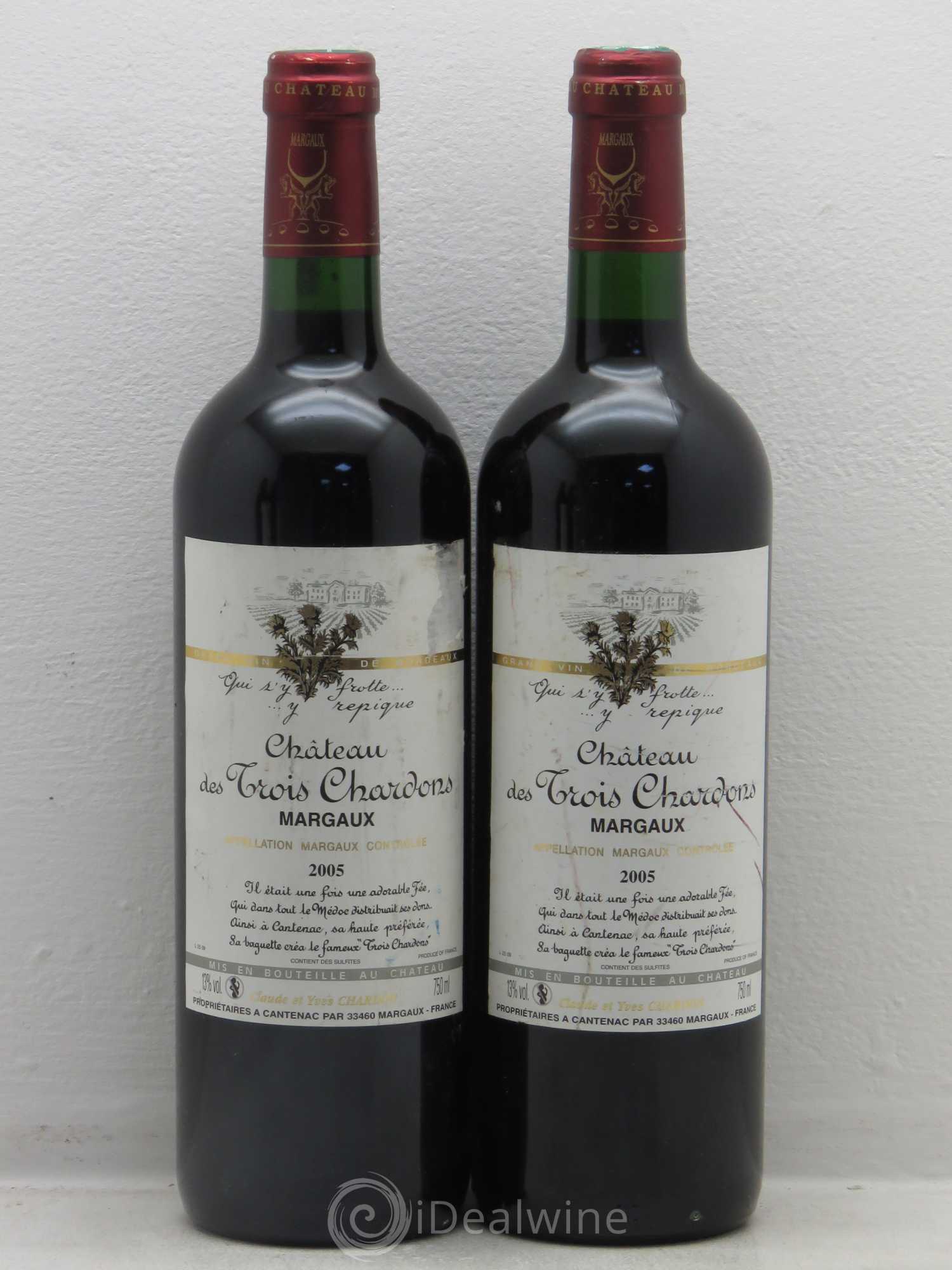 Bordeaux Margaux Château Des 3 Chardons 2005 - Posten von 4 Flaschen - 2