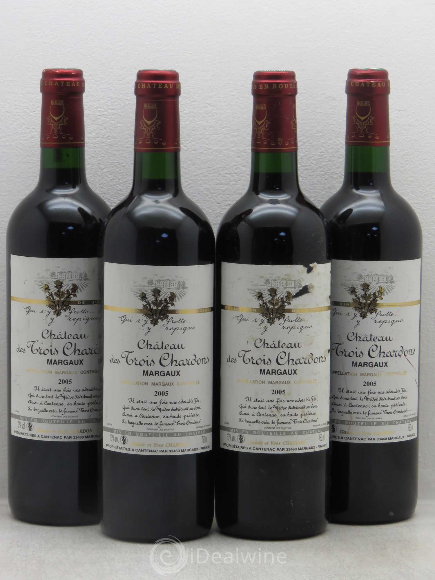 Bordeaux Margaux Château Des 3 Chardons 2005 - Posten von 4 Flaschen - 0