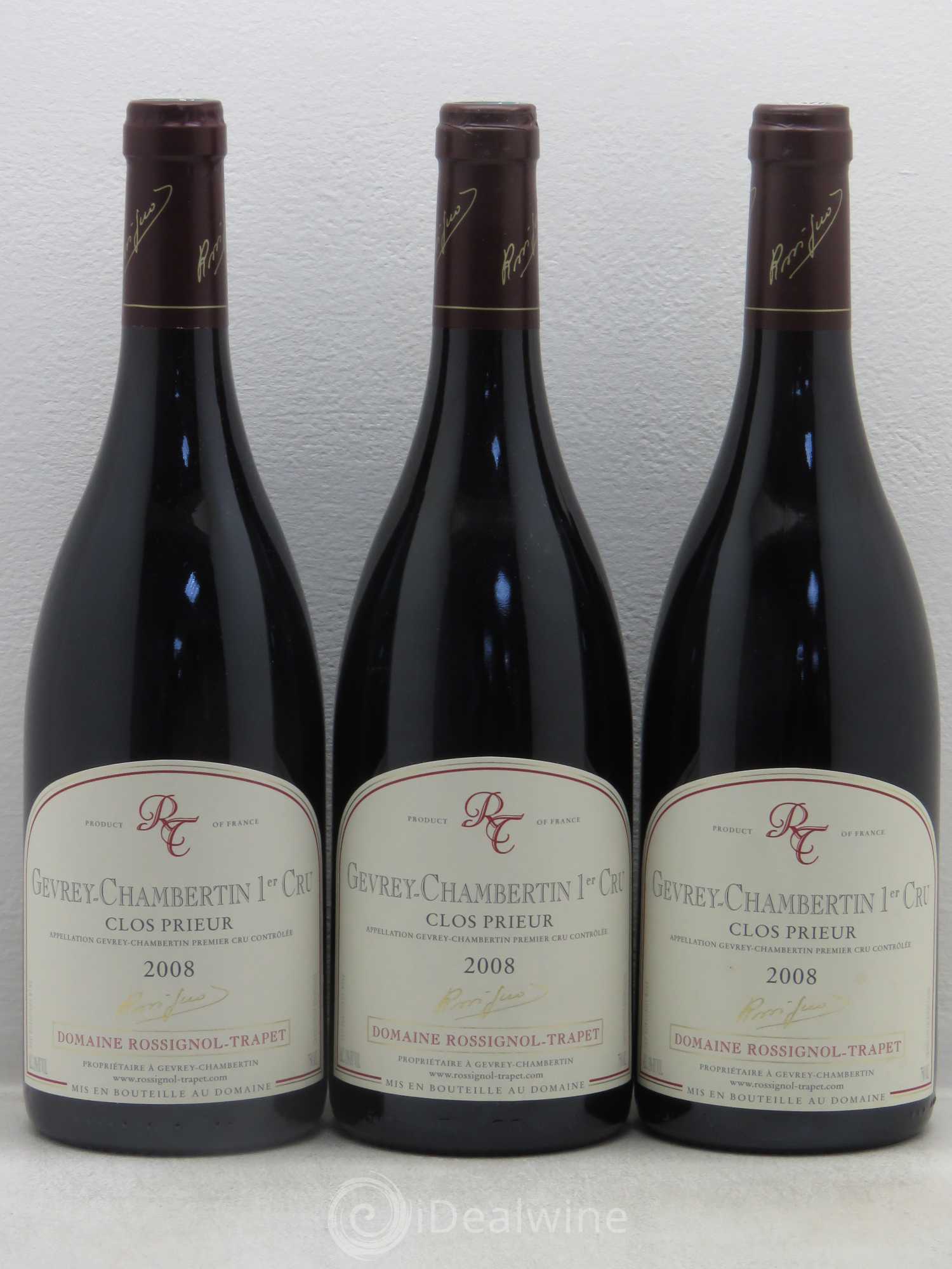 Gevrey-Chambertin 1er Cru Clos Prieur Rossignol-Trapet (Domaine) 2008 - Lot de 3 bouteilles - 0