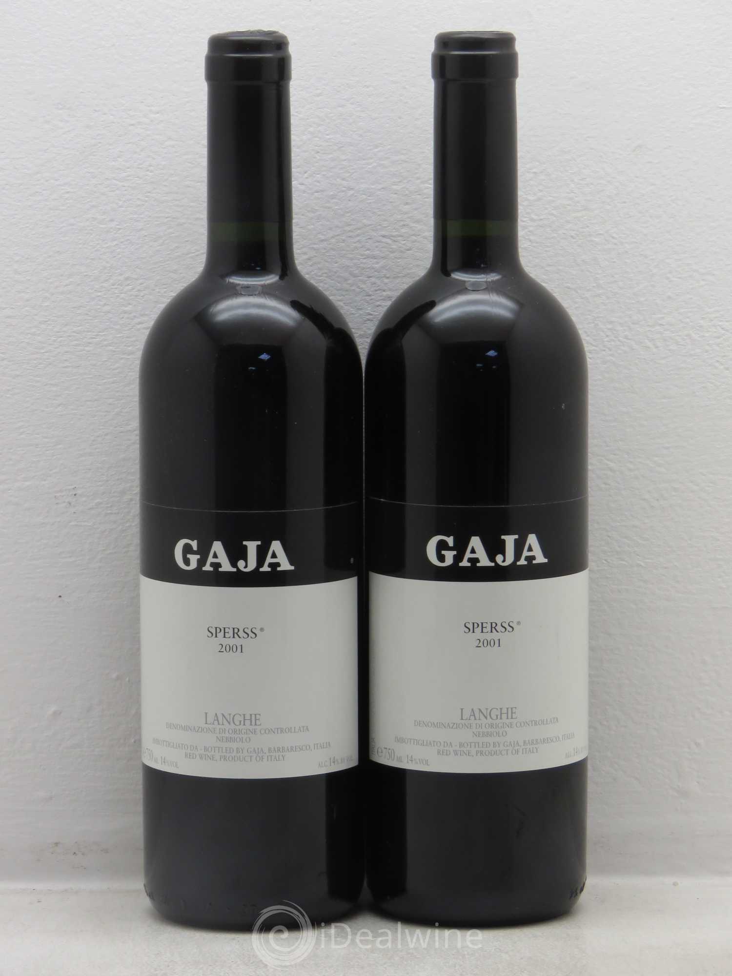 Langhe Sperss Angelo Gaja 2001 - Lot de 2 bouteilles - 0