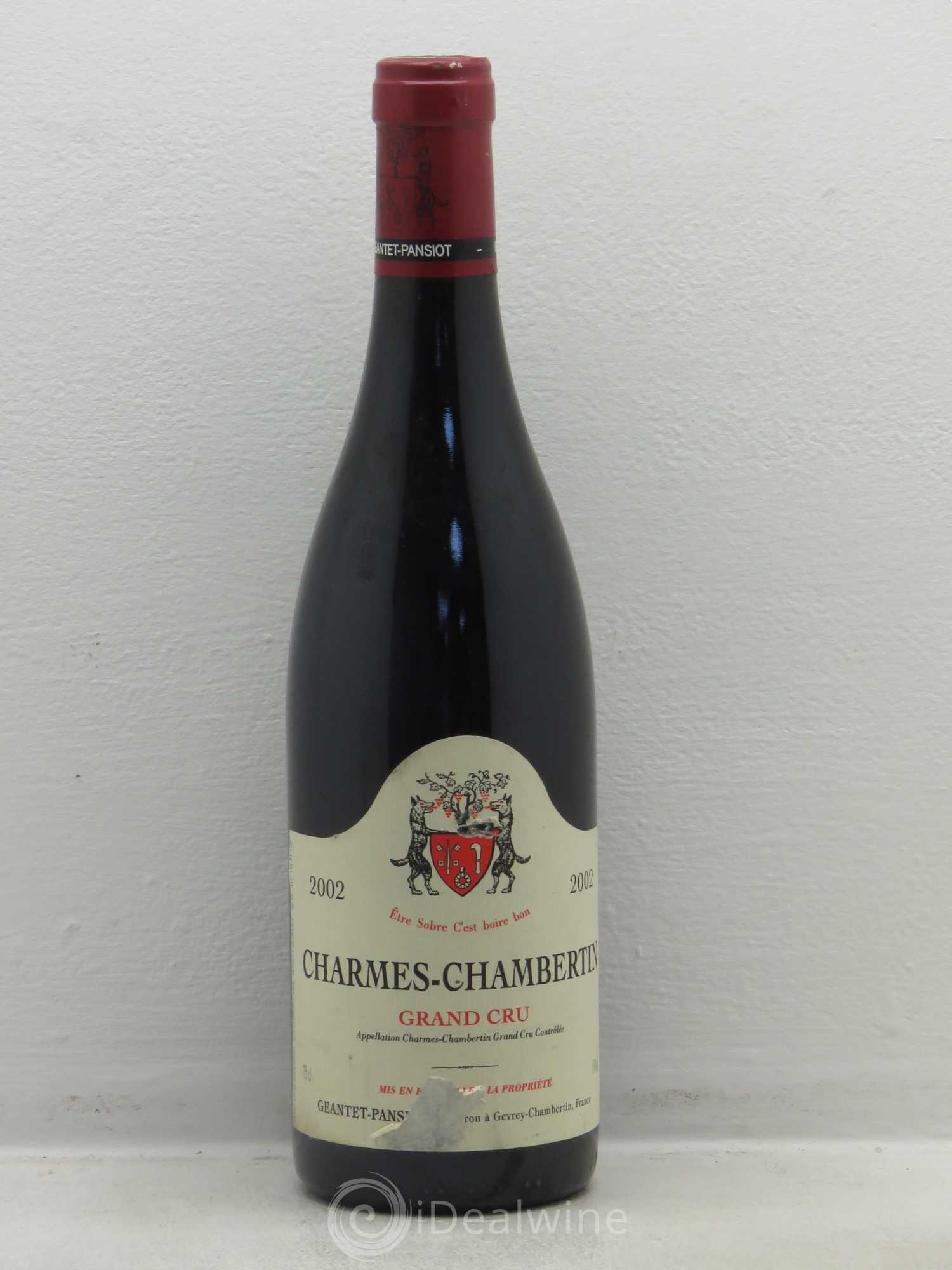 Charmes-Chambertin Grand Cru Geantet-Pansiot 2002 - Lot de 1 bouteille - 0