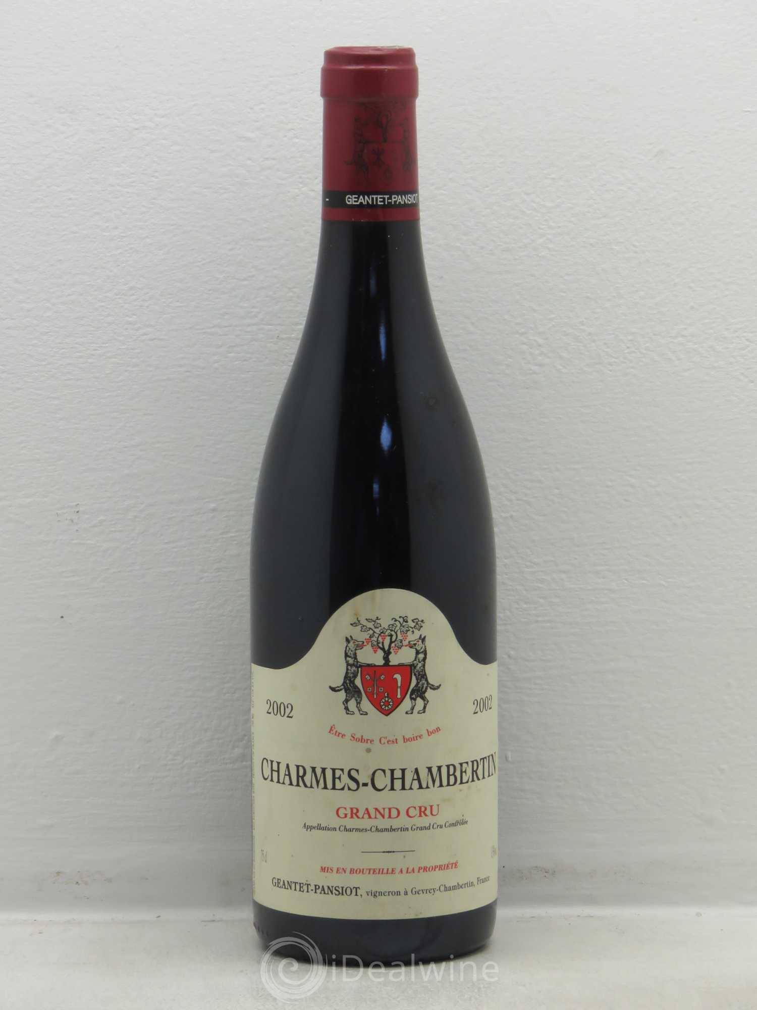 Charmes-Chambertin Grand Cru Geantet-Pansiot 2002 - Lot de 1 bouteille - 0