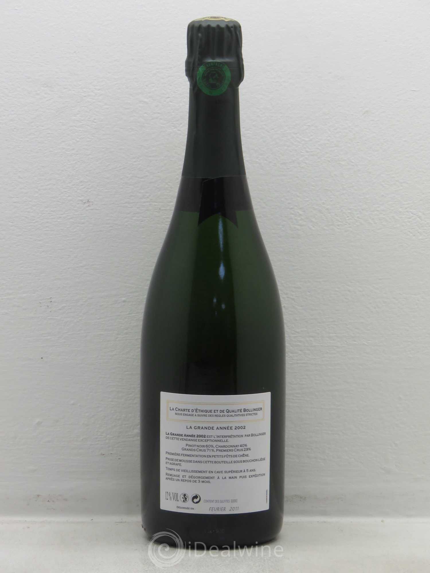 La Grande Année Brut Bollinger 2002 - Lot de 1 bouteille - 1