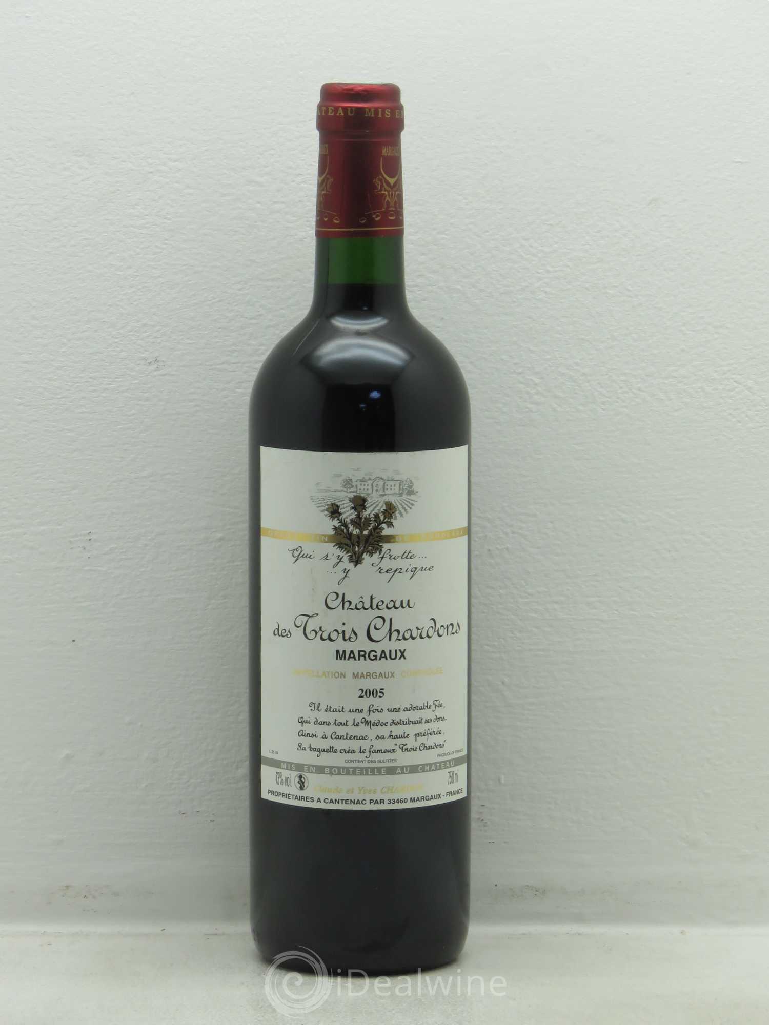 Bordeaux Château Des 3 Chardons Margaux 2005 - Posten von 1 Flasche - 0