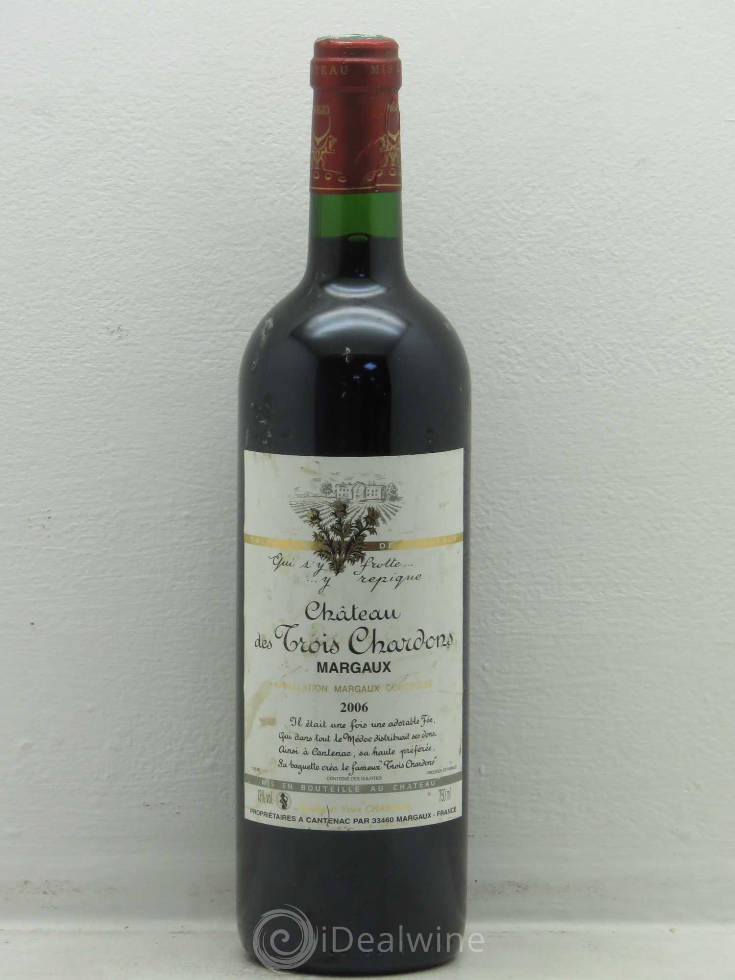 Bordeaux Château Des 3 Chardons Margaux 2006 - Posten von 1 Flasche - 0