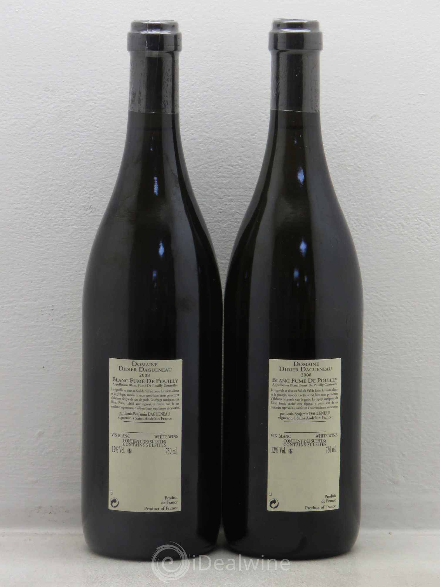 Pouilly-Fumé Blanc Fumé de Pouilly Dagueneau (Domaine Didier - Louis-Benjamin) 2008 - Lot de 2 bouteilles - 1