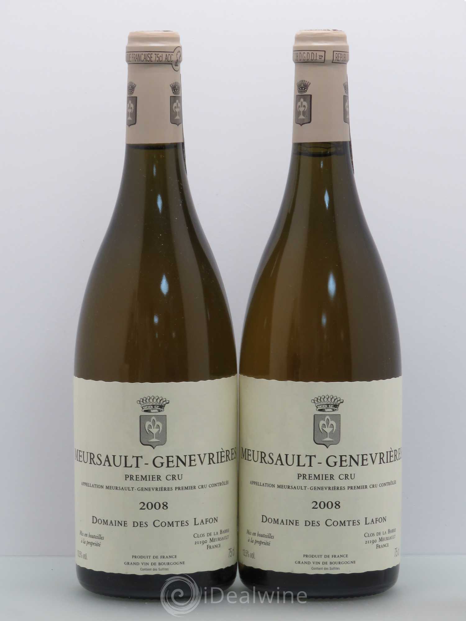 Meursault 1er Cru Genevrières Comtes Lafon (Domaine des) 2008 - Lot de 2 bouteilles - 0