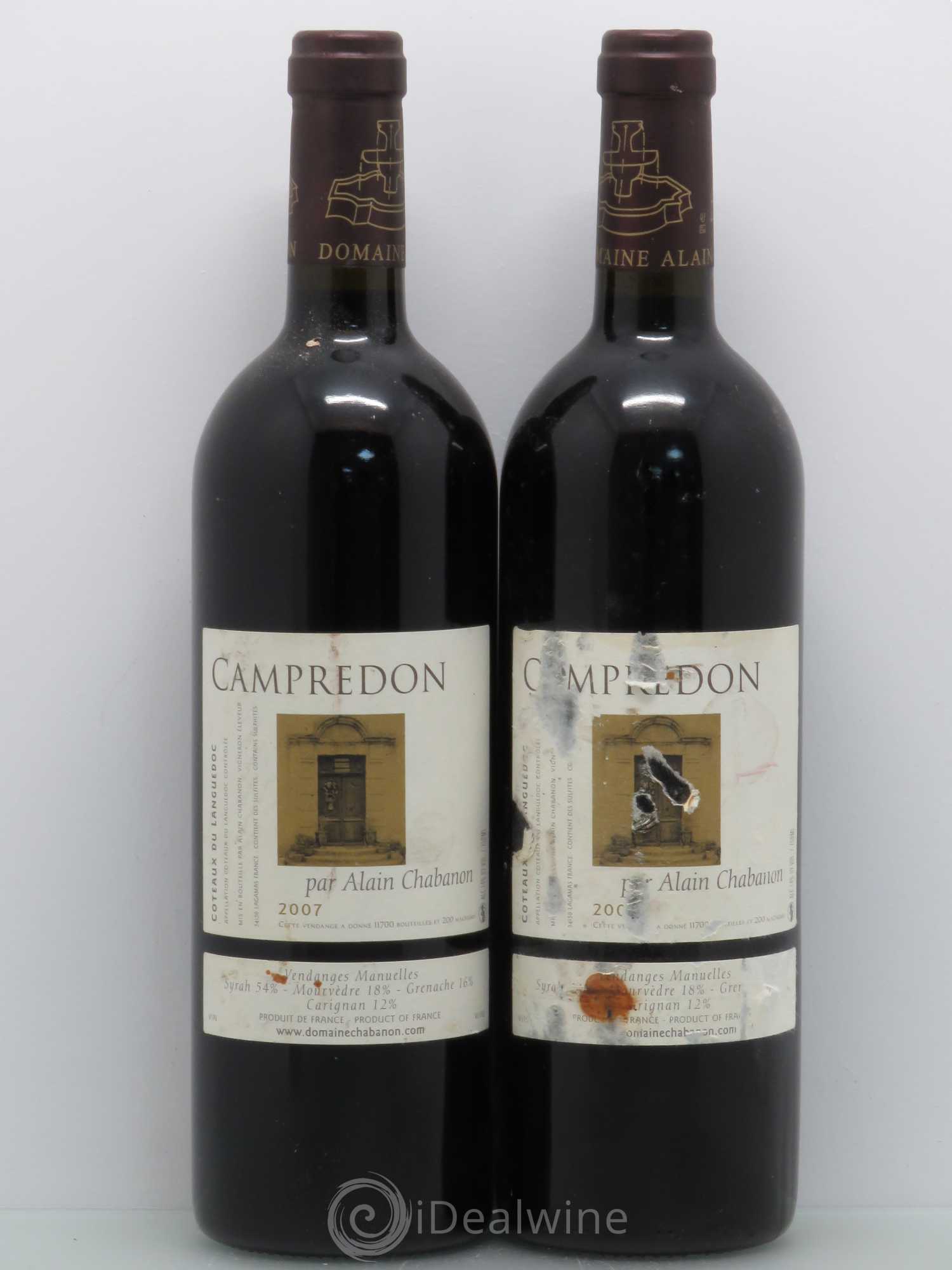 Terrasse du Larzac (anciennement Coteaux du Languedoc) Campredon Alain Chabanon (Domaine) 2007 - Lot de 2 bouteilles - 0