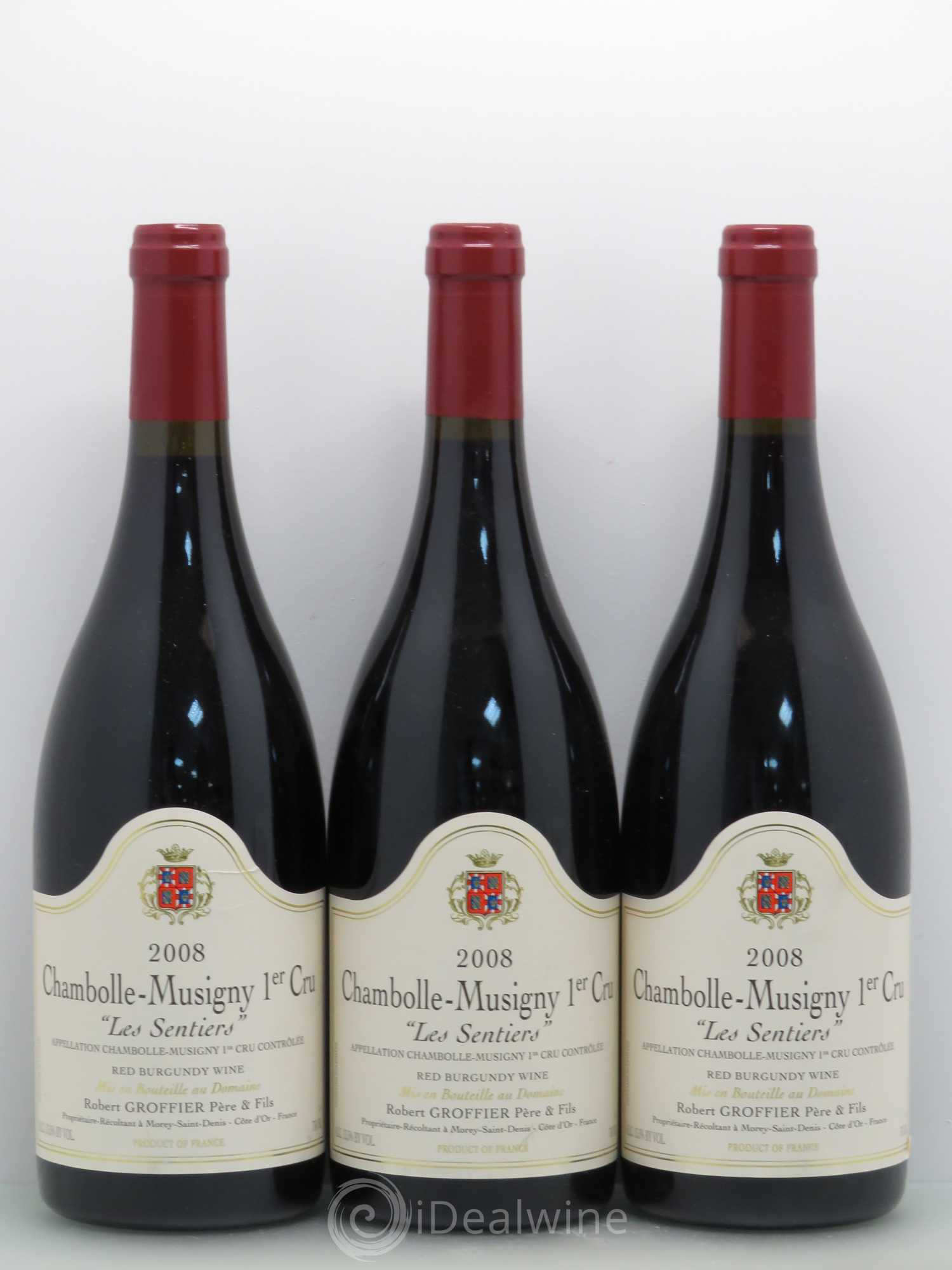 Chambolle-Musigny 1er Cru Les Sentiers Robert Groffier Père & Fils (Domaine) 2008 - Lot de 3 bouteilles - 0