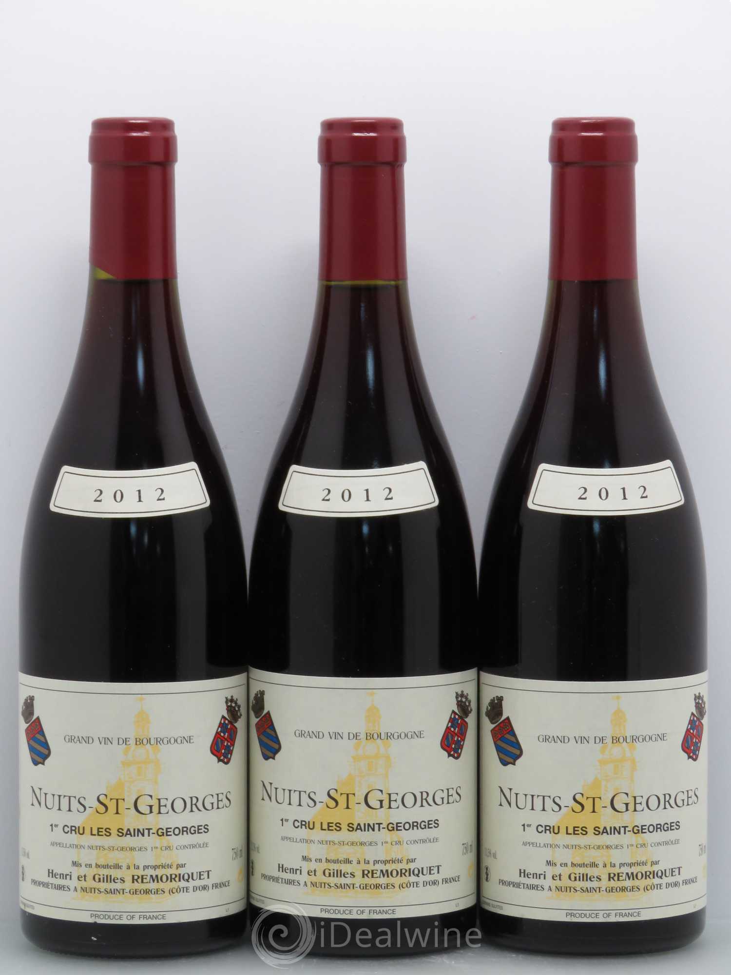 Nuits-Saint-Georges 1er Cru Les Saints Georges Gilles Remoriquet 2012 - Lot de 3 bouteilles - 0