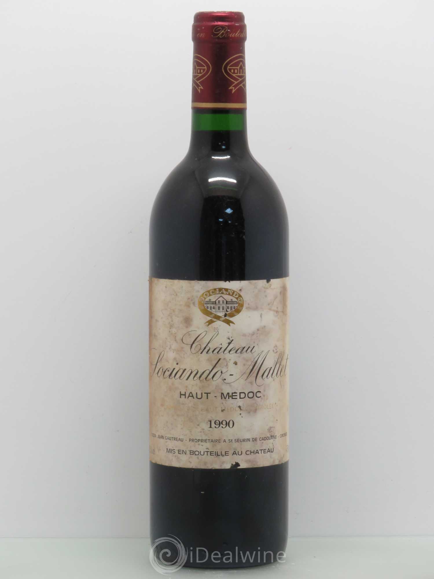 Château Sociando Mallet 1990 - Lot de 1 bouteille - 0