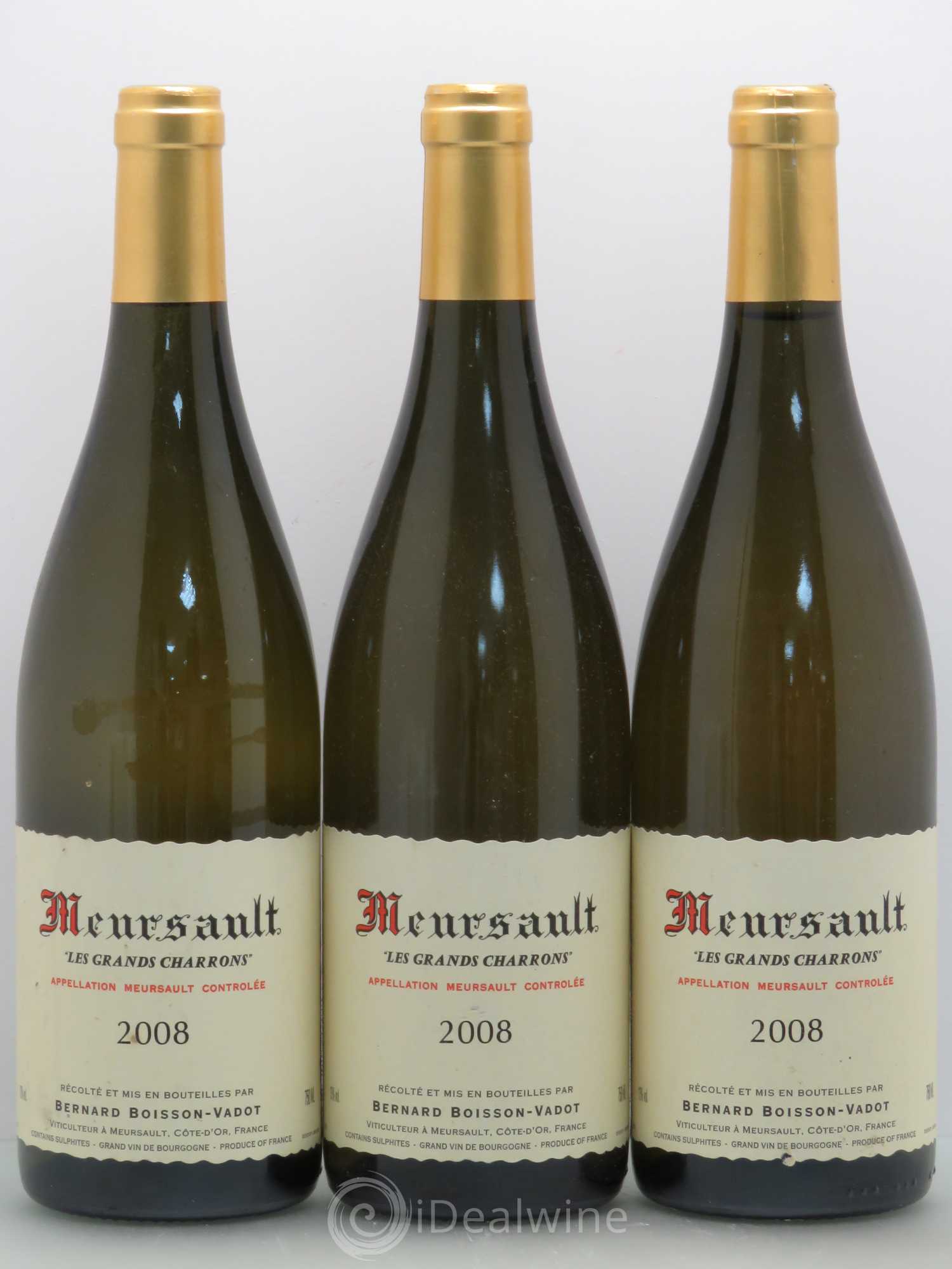 Meursault Les Grands Charrons Boisson-Vadot (Domaine) 2008 - Lot de 3 bouteilles - 0