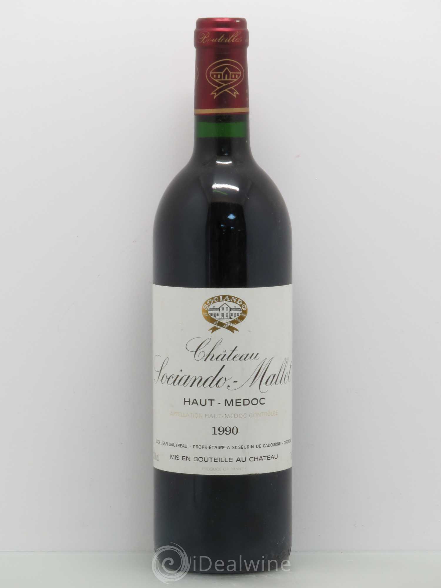 Château Sociando Mallet 1990 - Lot de 1 bouteille - 0