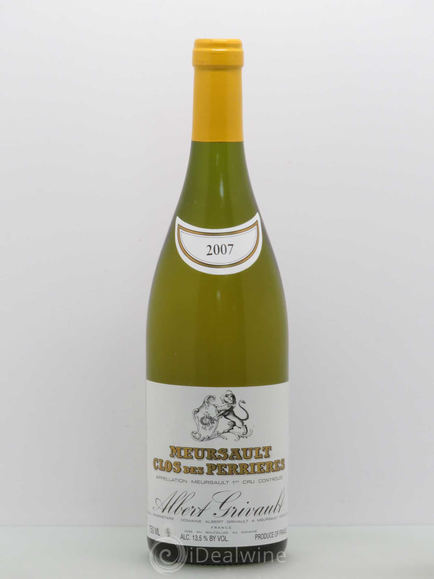 Meursault 1er Cru Clos des Perrières Monopole Albert Grivault 2007 - Lot de 1 bouteille - 0