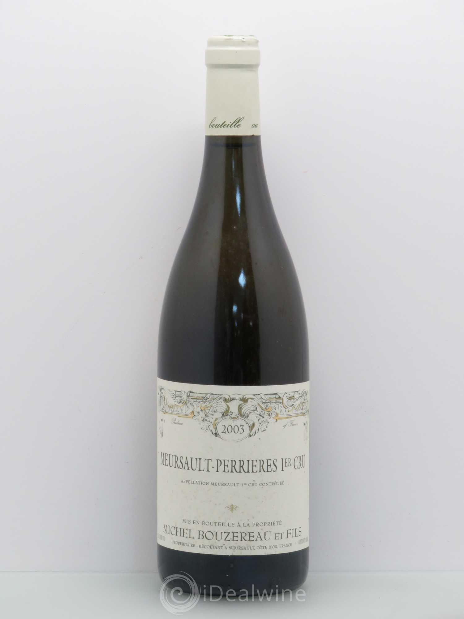 Meursault 1er Cru Perrières Michel Bouzereau et Fils (Domaine) (sans prix de réserve) 2003 - Lot de 1 bouteille - 0