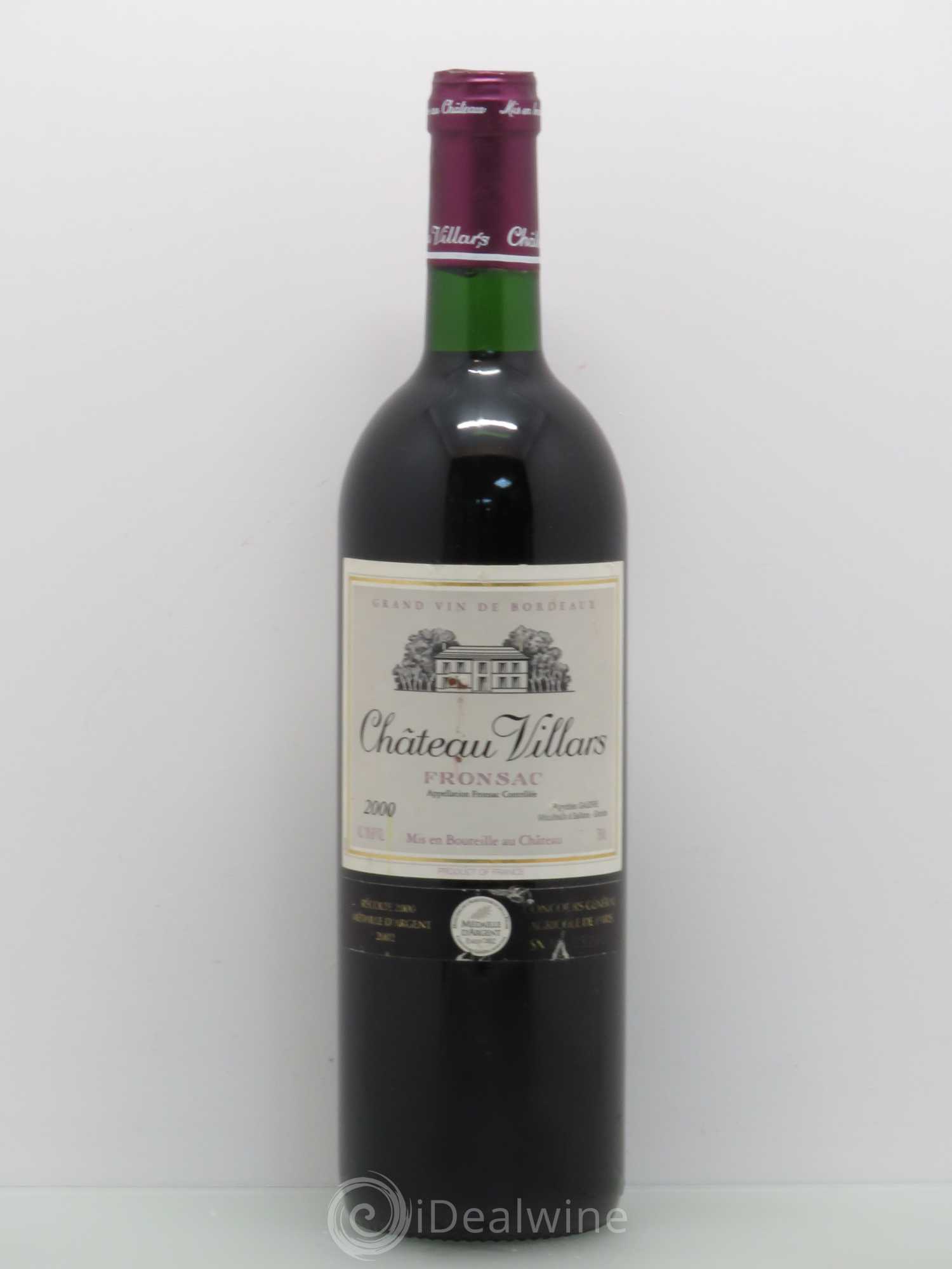Fronsac Château Villars (sans prix de réserve) 2000 - Posten von 1 Flasche - 0
