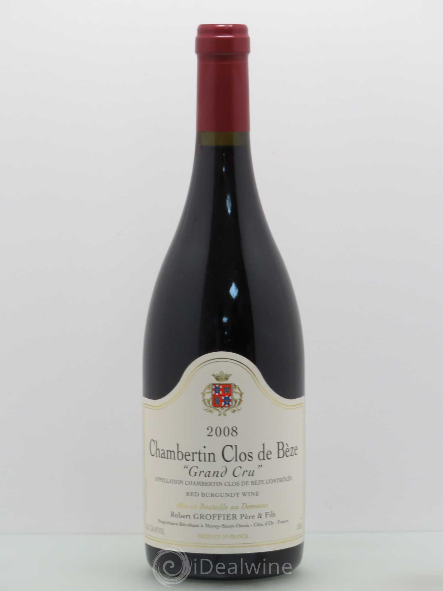 Chambertin Clos de Bèze Grand Cru Robert Groffier Père & Fils (Domaine) 2008 - Lot de 1 bouteille - 0