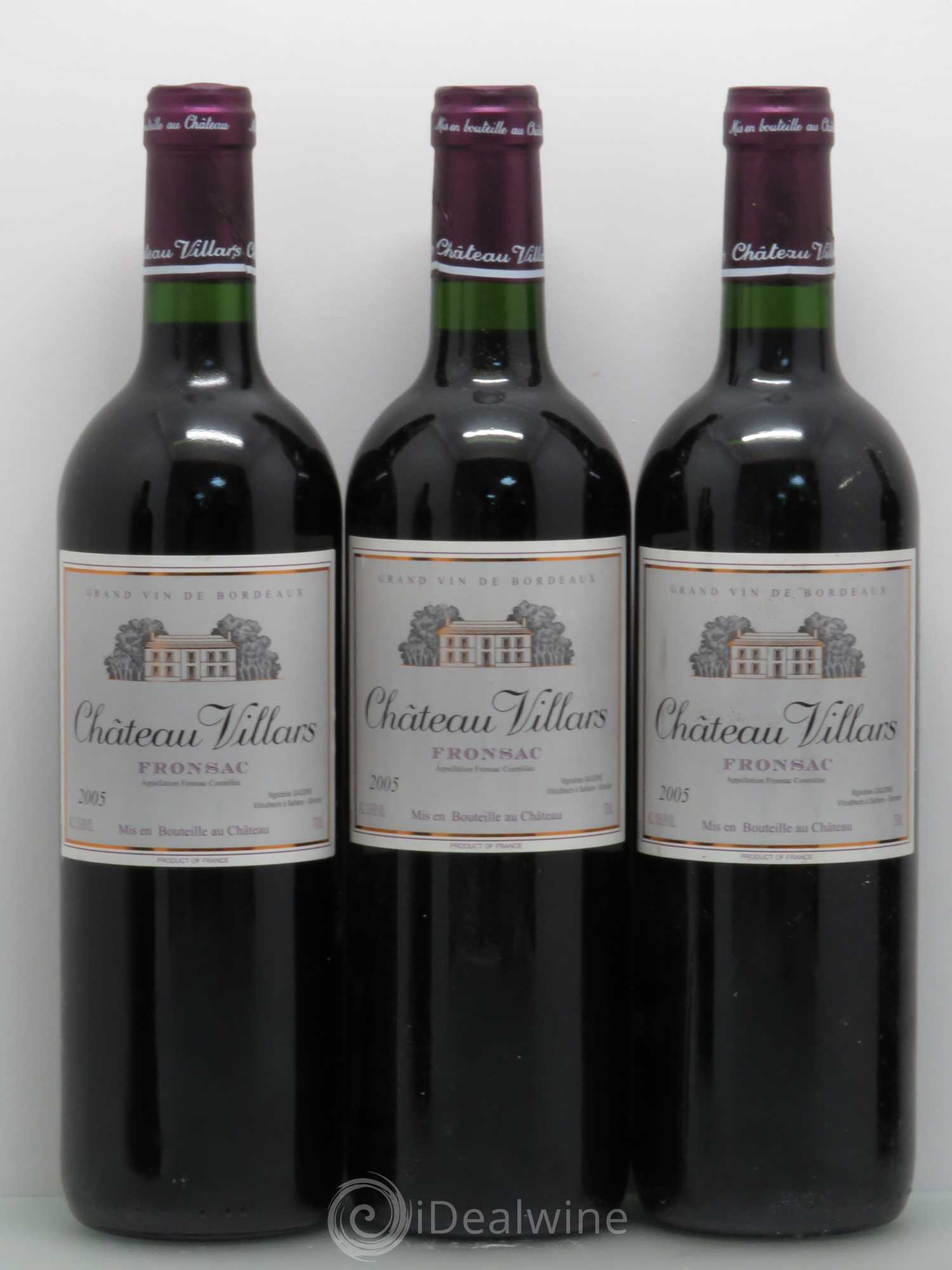 Fronsac Château Villars (sans prix de réserve) 2005 - Posten von 5 Flaschen - 1