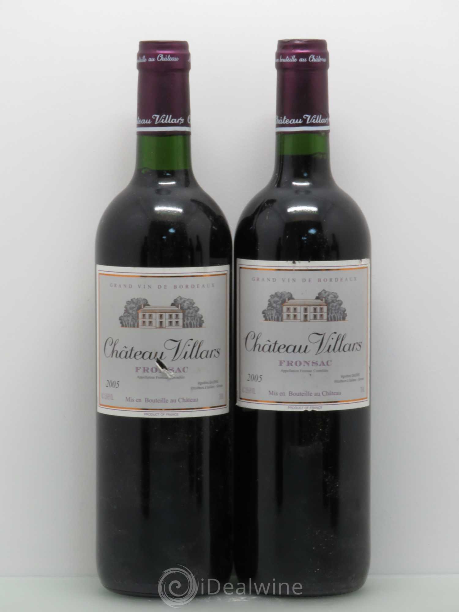 Fronsac Château Villars (sans prix de réserve) 2005 - Posten von 5 Flaschen - 2