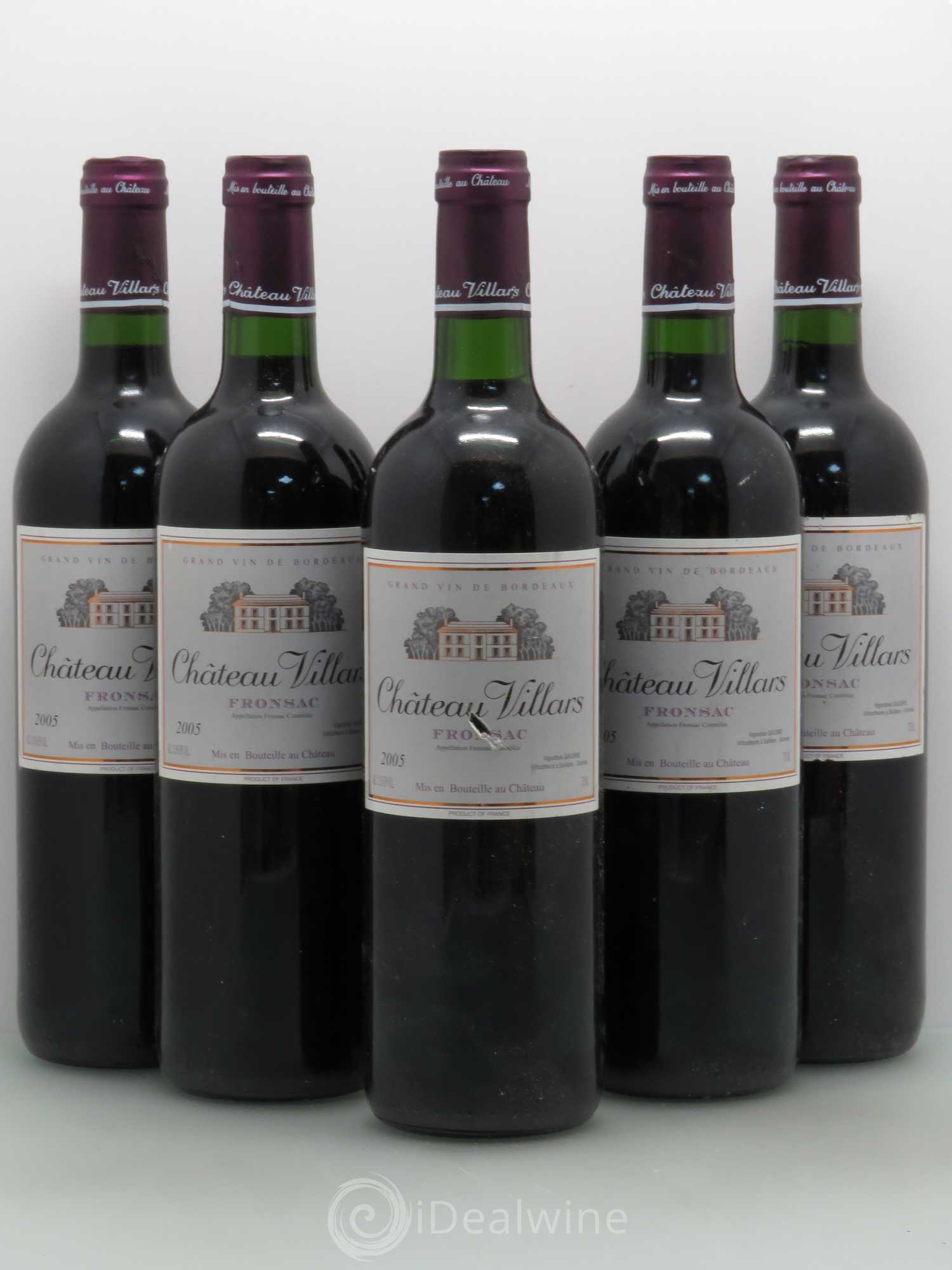 Fronsac Château Villars (sans prix de réserve) 2005 - Posten von 5 Flaschen - 0