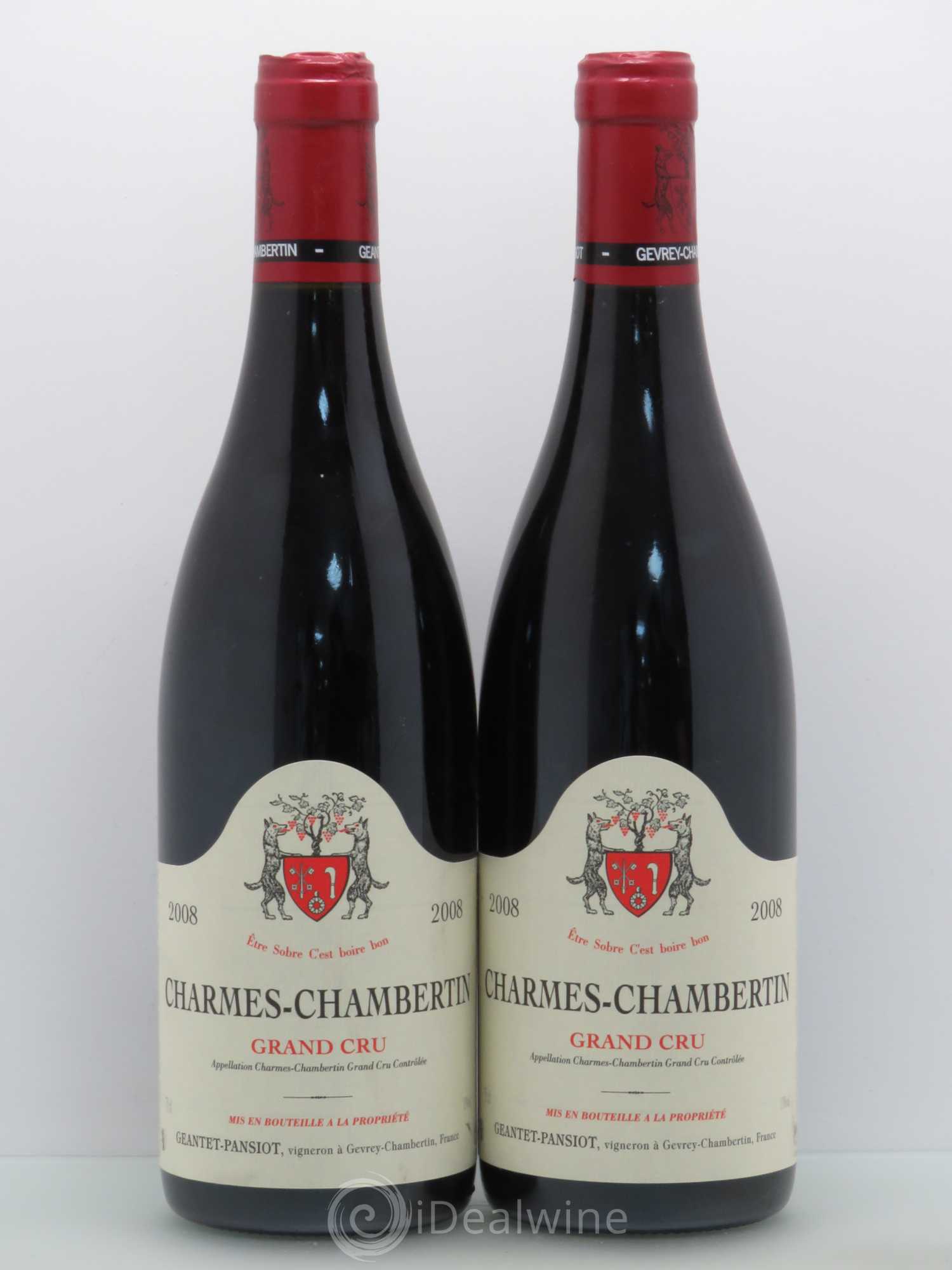 Charmes-Chambertin Grand Cru Geantet-Pansiot 2008 - Lot de 2 bouteilles - 0