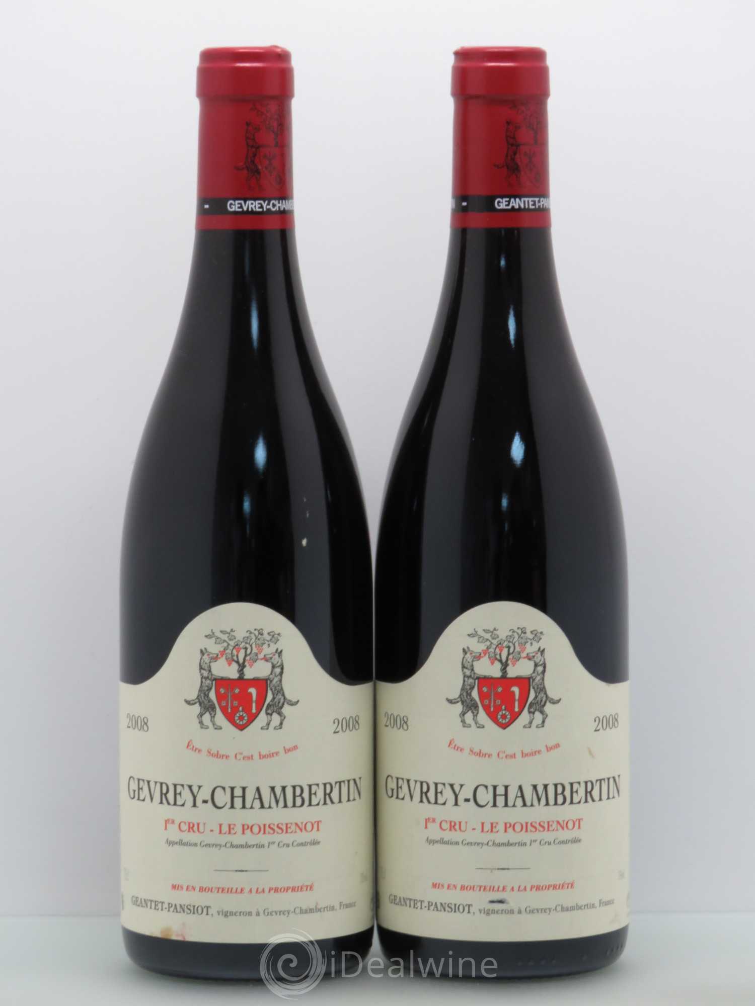 Gevrey-Chambertin 1er Cru Le Poissenot Geantet-Pansiot 2008 - Lot de 2 bouteilles - 0