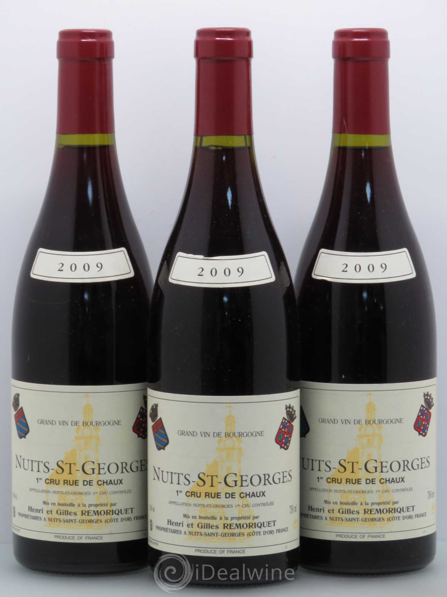 Nuits-Saint-Georges 1er Cru Rue de Chaux Gilles Remoriquet 2009 - Lot de 3 bouteilles - 0