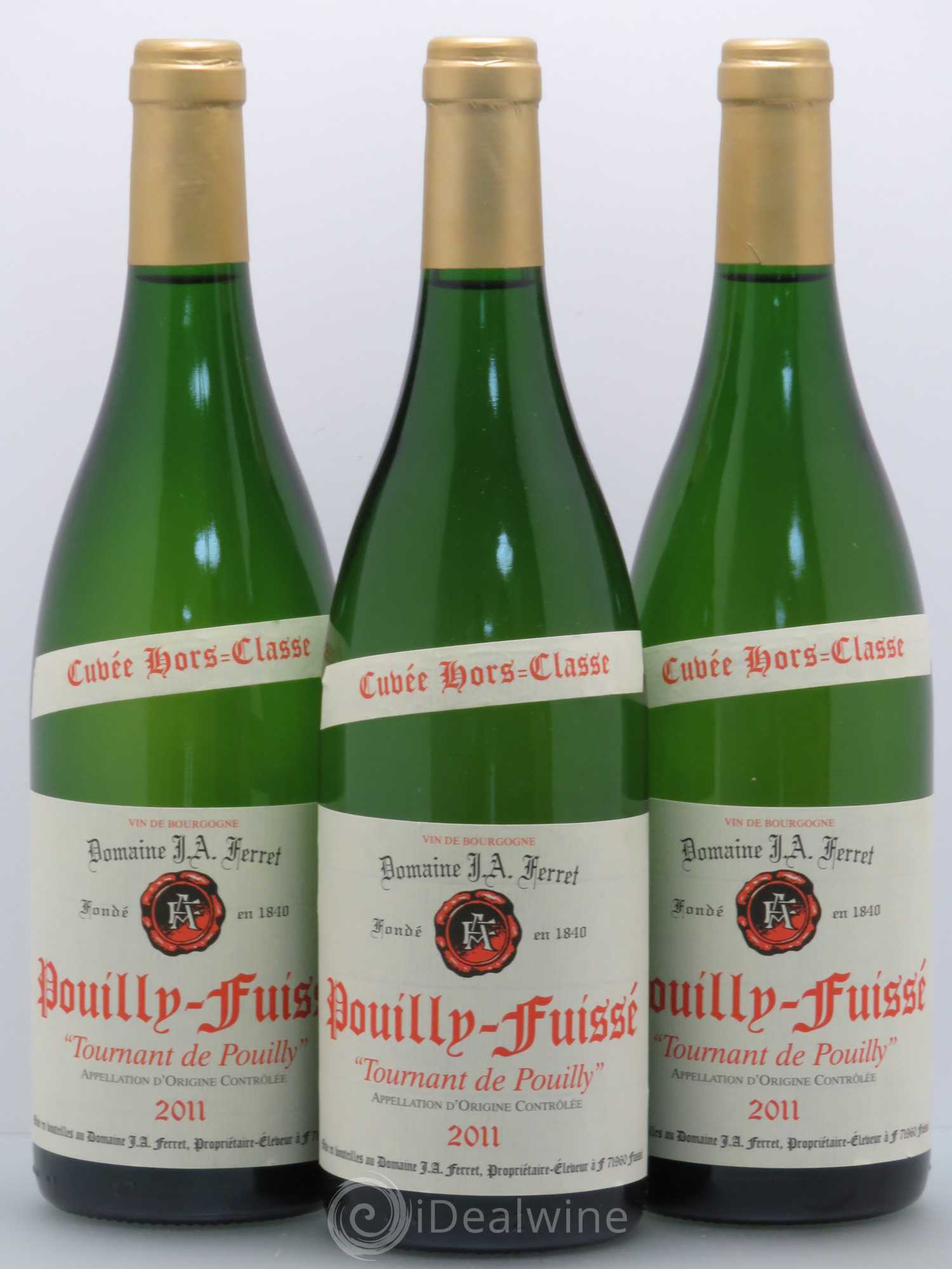 Pouilly-Fuissé 1er Cru Hors Classe Tournant de Pouilly J.A. Ferret (Domaine) 2011 - Lot de 3 bouteilles - 0