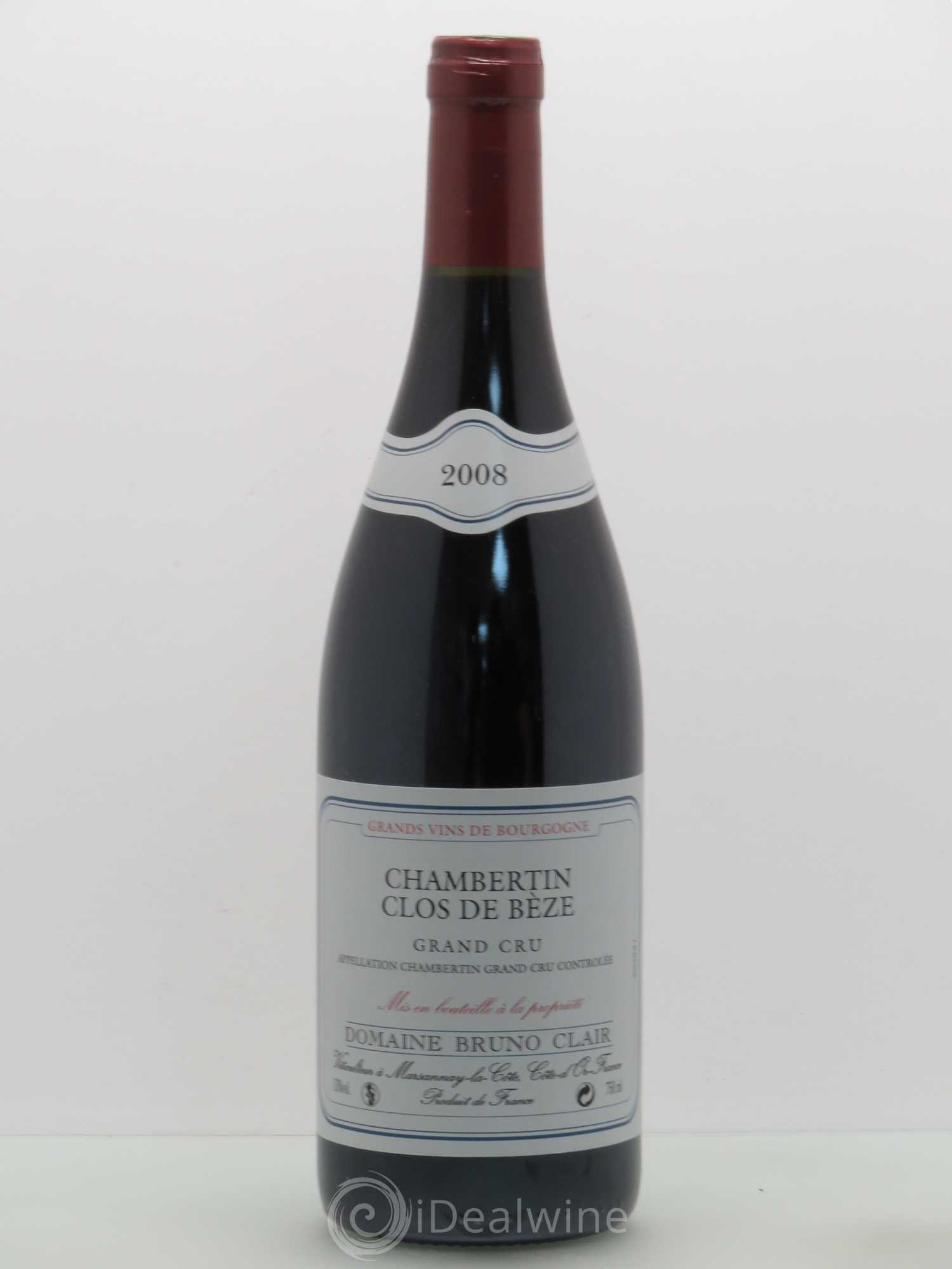 Chambertin Clos de Bèze Grand Cru Bruno Clair (Domaine) 2008 - Lot de 1 bouteille - 0