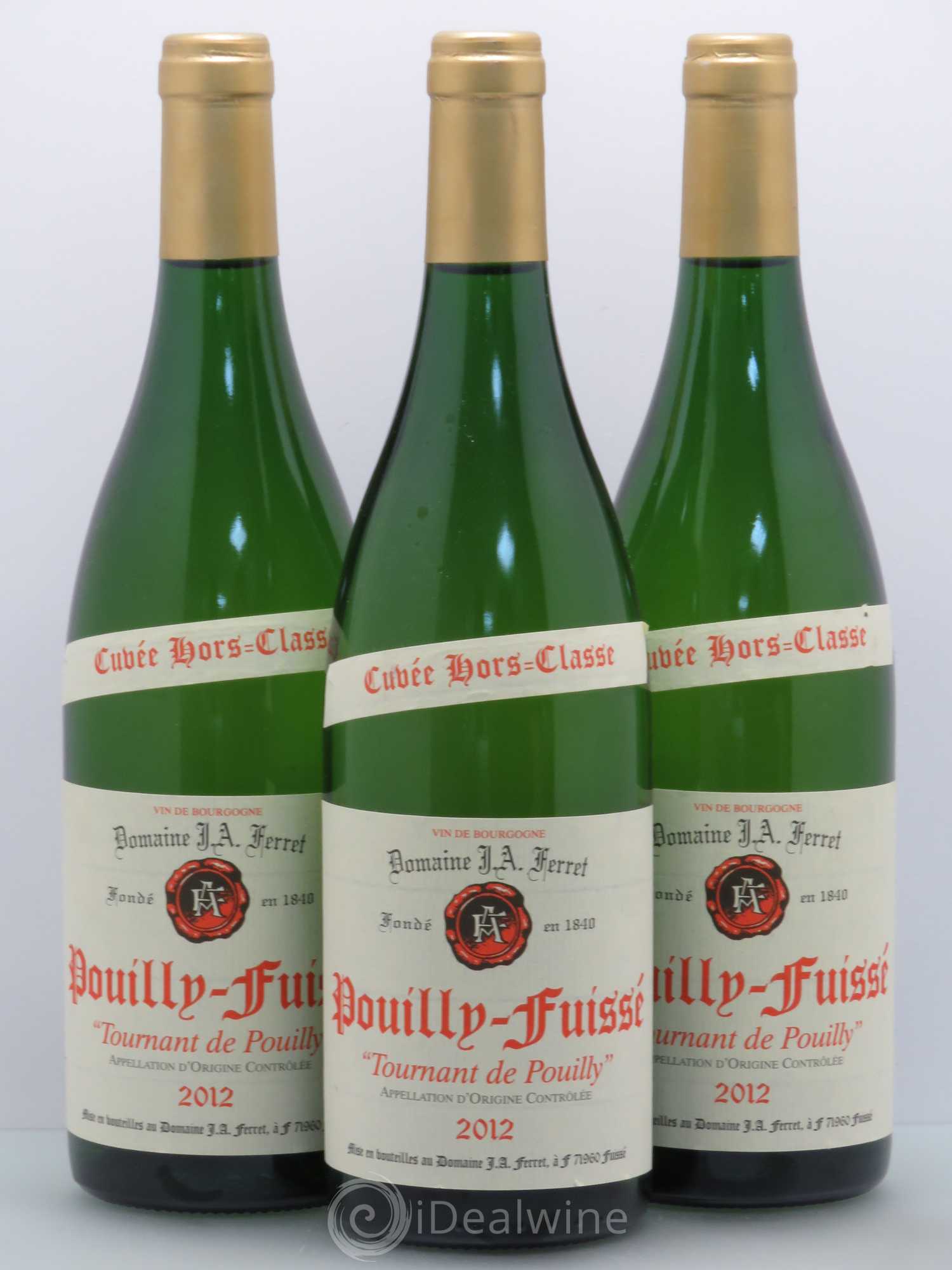 Pouilly-Fuissé 1er Cru Hors Classe Tournant de Pouilly J.A. Ferret (Domaine) 2012 - Lot de 3 bouteilles - 0