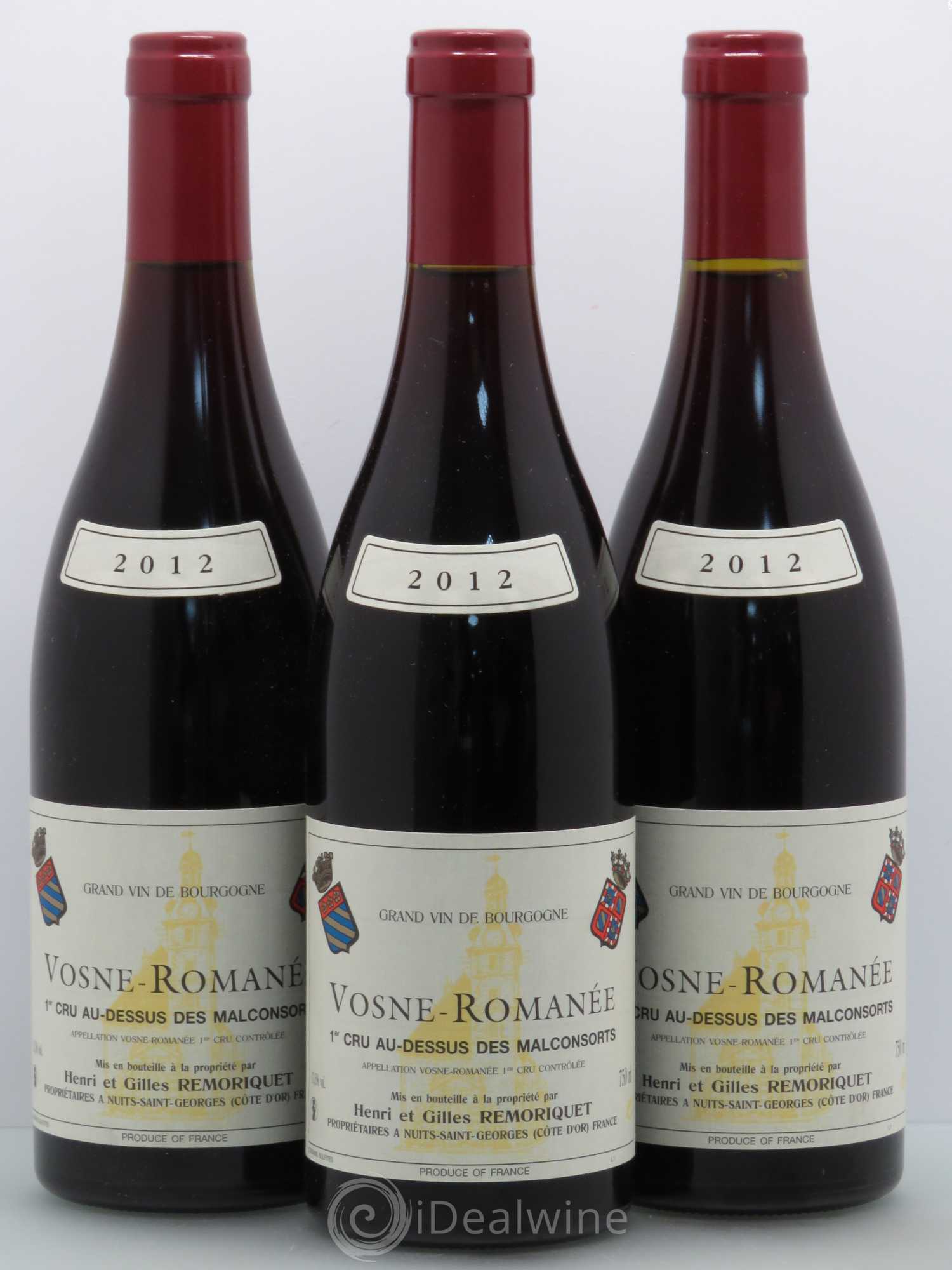 Vosne-Romanée 1er Cru Les Malconsorts Gilles Remoriquet Au dessus des malconsorts 2012 - Lotto di 3 bottiglie - 0