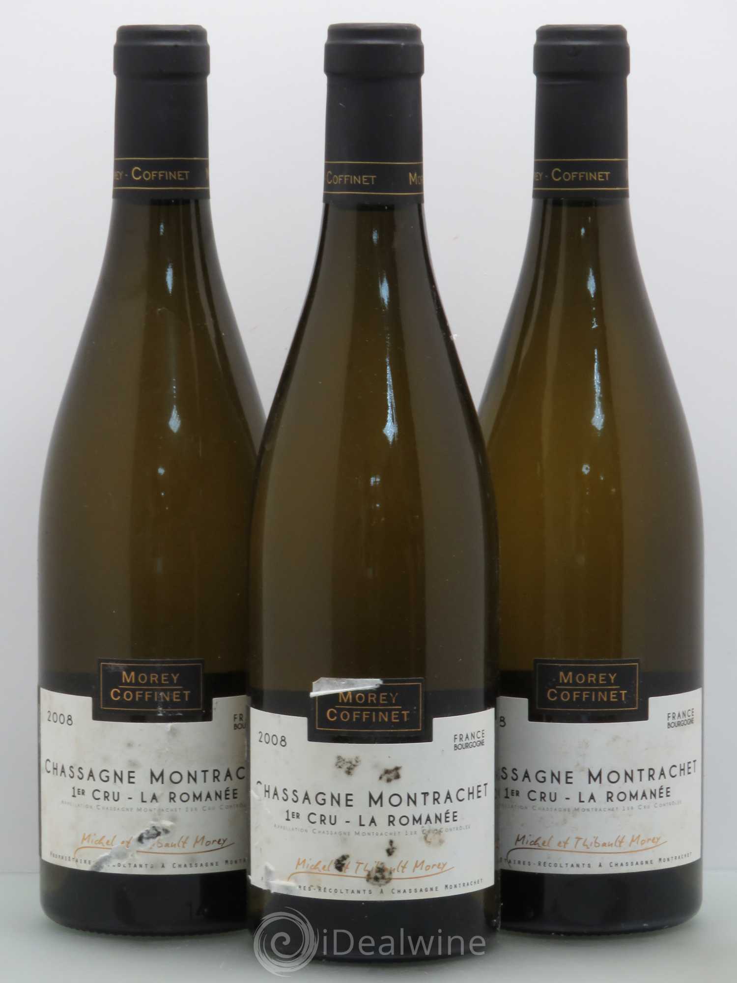 Chassagne-Montrachet 1er Cru La Romanee Morey Coffinet 2008 - Lot de 3 bouteilles - 0