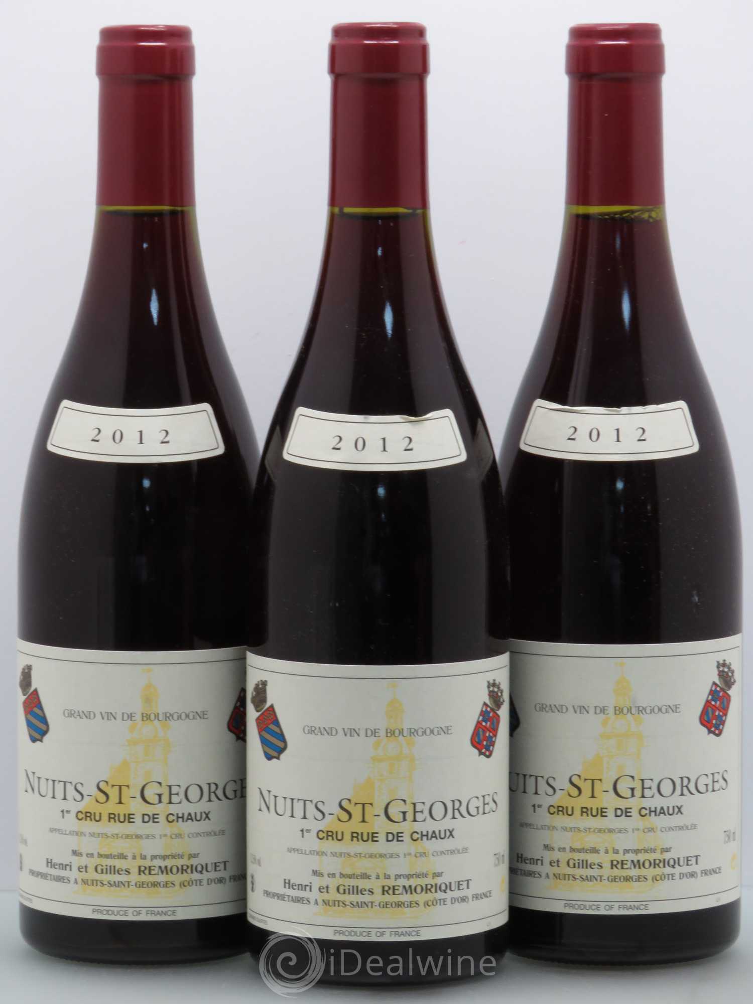 Nuits-Saint-Georges 1er Cru Rue de Chaux Gilles Remoriquet 2012 - Lot de 3 bouteilles - 0