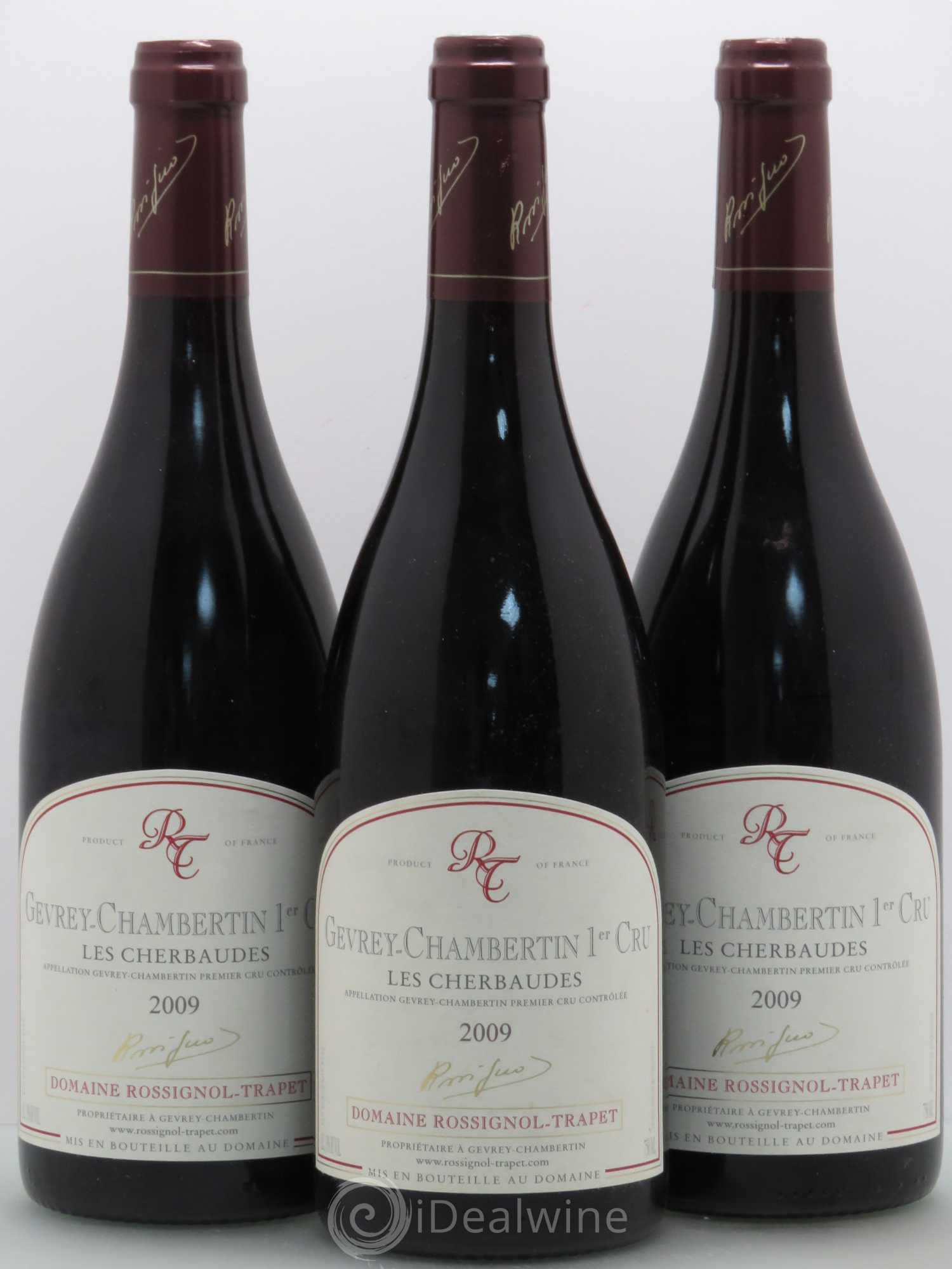 Gevrey-Chambertin 1er Cru Les Cherbaudes Rossignol Trapet 2009 - Posten von 3 Flaschen - 0