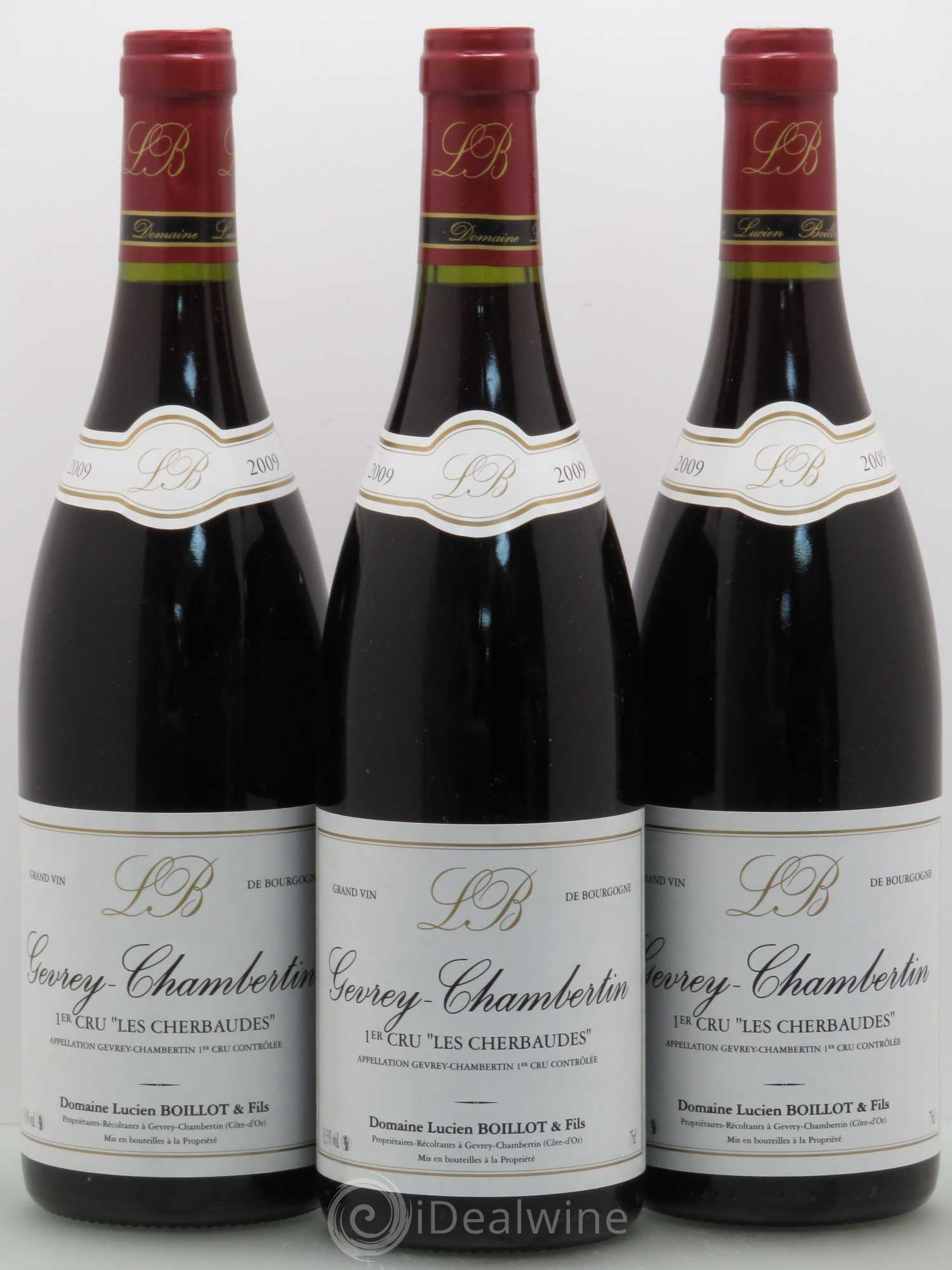 Gevrey-Chambertin 1er Cru Les Cherbaudes Boillot (sans prix de réserve) 2009 - Posten von 3 Flaschen - 0