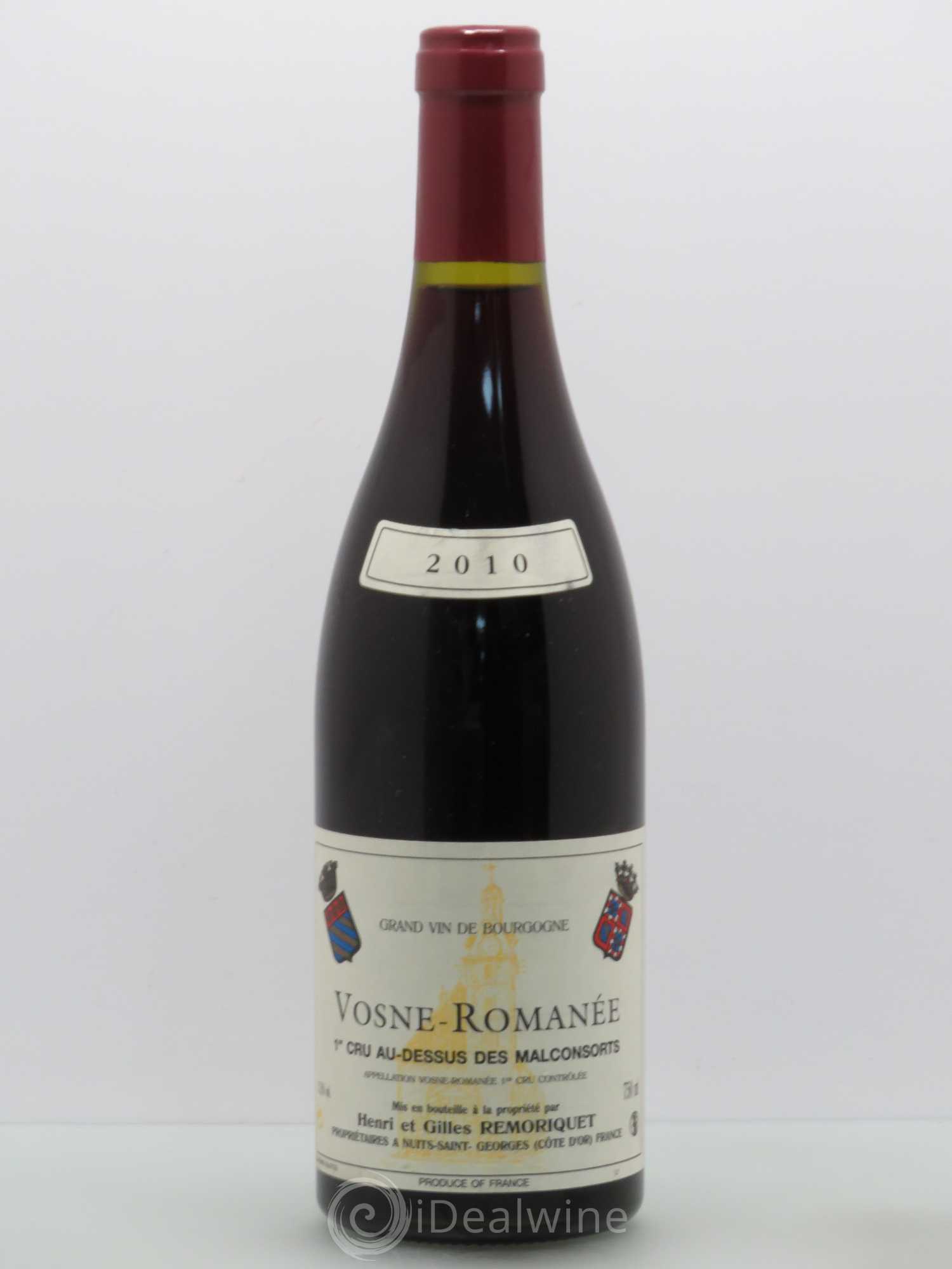 Vosne-Romanée 1er Cru Les Malconsorts Gilles Remoriquet Au dessus des malconsorts 2010 - Lot de 1 bouteille - 0
