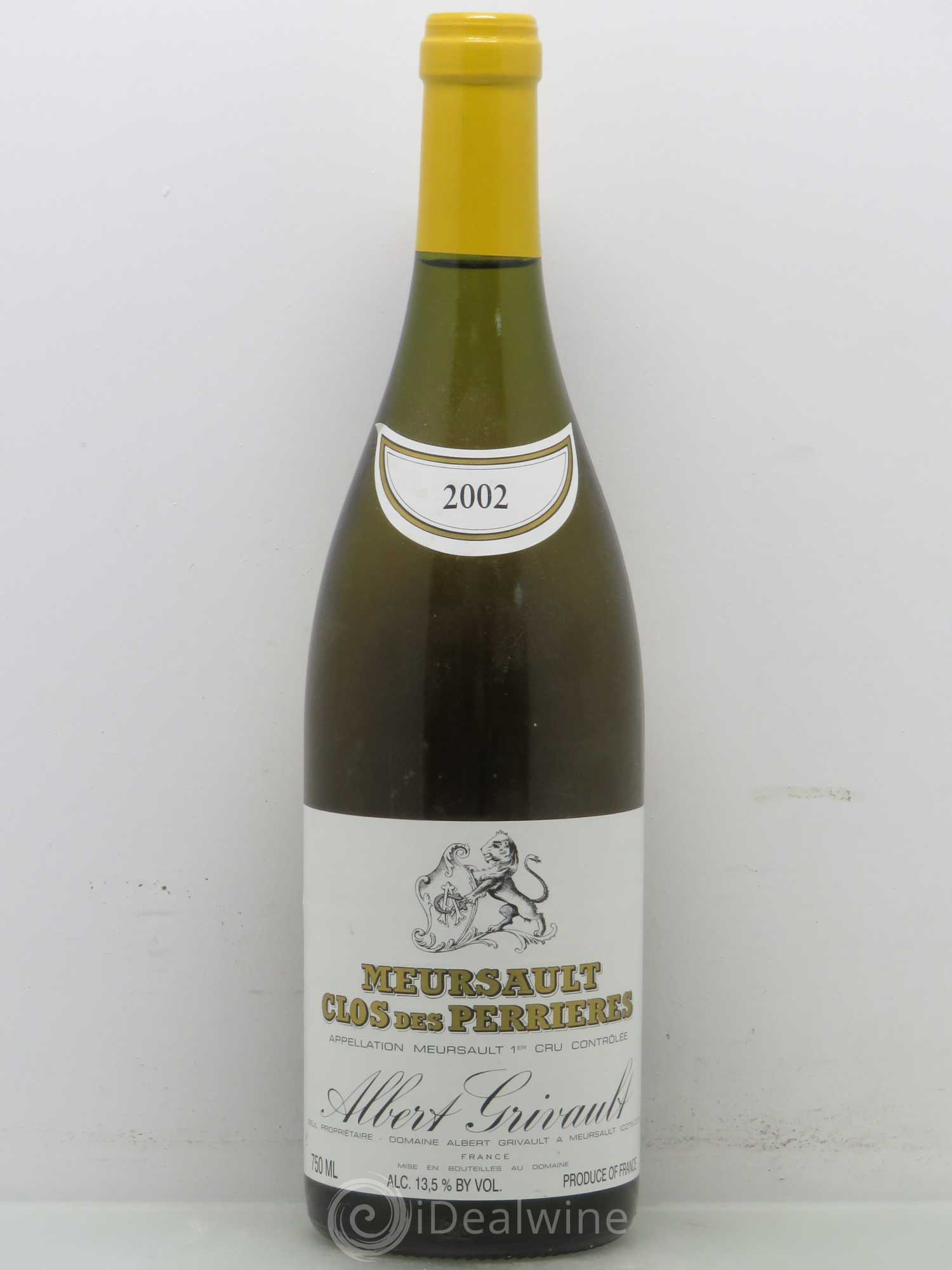 Meursault 1er Cru Clos des Perrières Monopole Albert Grivault 2002 - Lot de 1 bouteille - 0