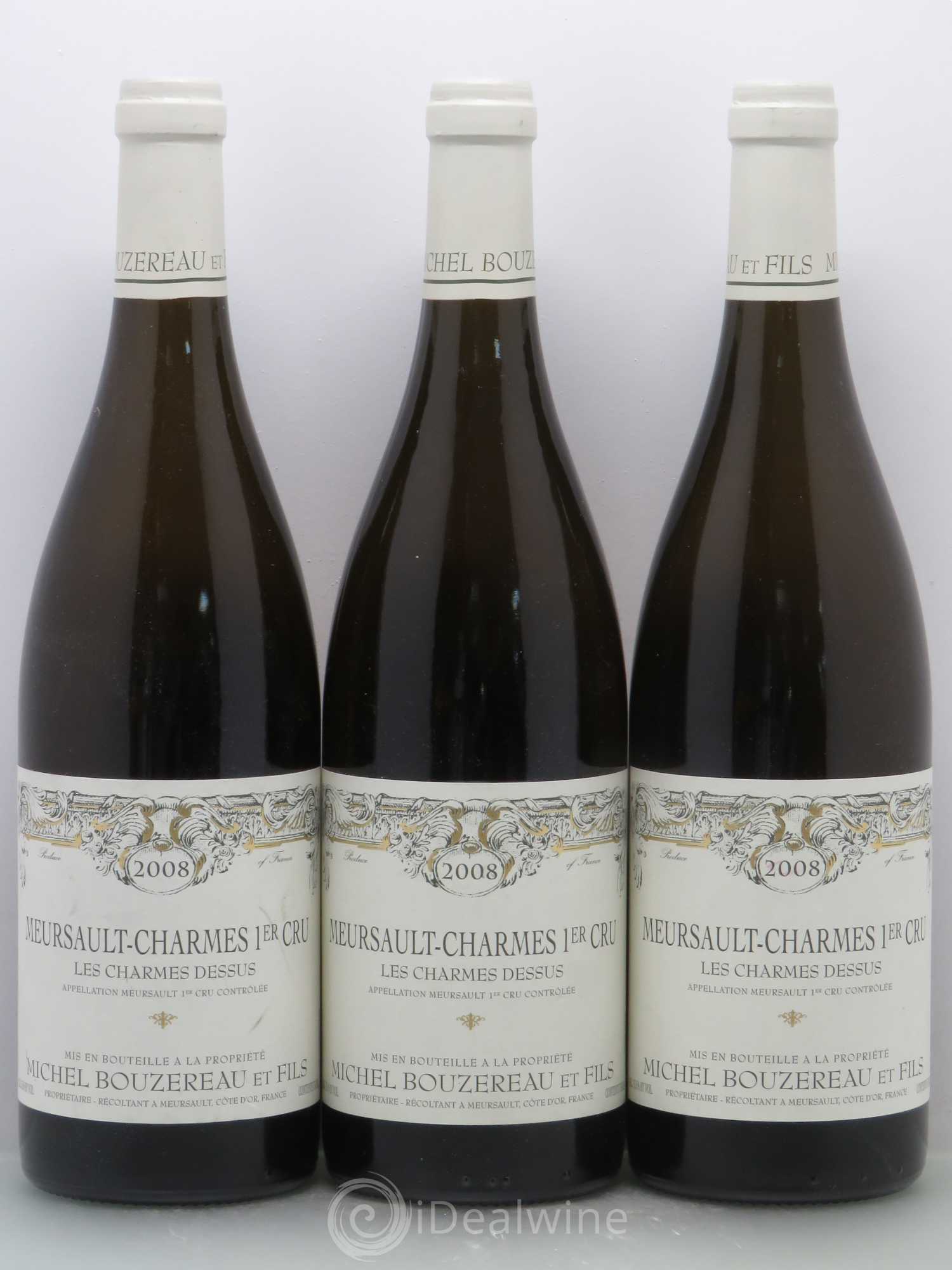 Meursault 1er Cru Charmes Les Charmes Dessus Michel Bouzereau et Fils (Domaine) Du Dessus 2008 - Lot de 3 bouteilles - 0