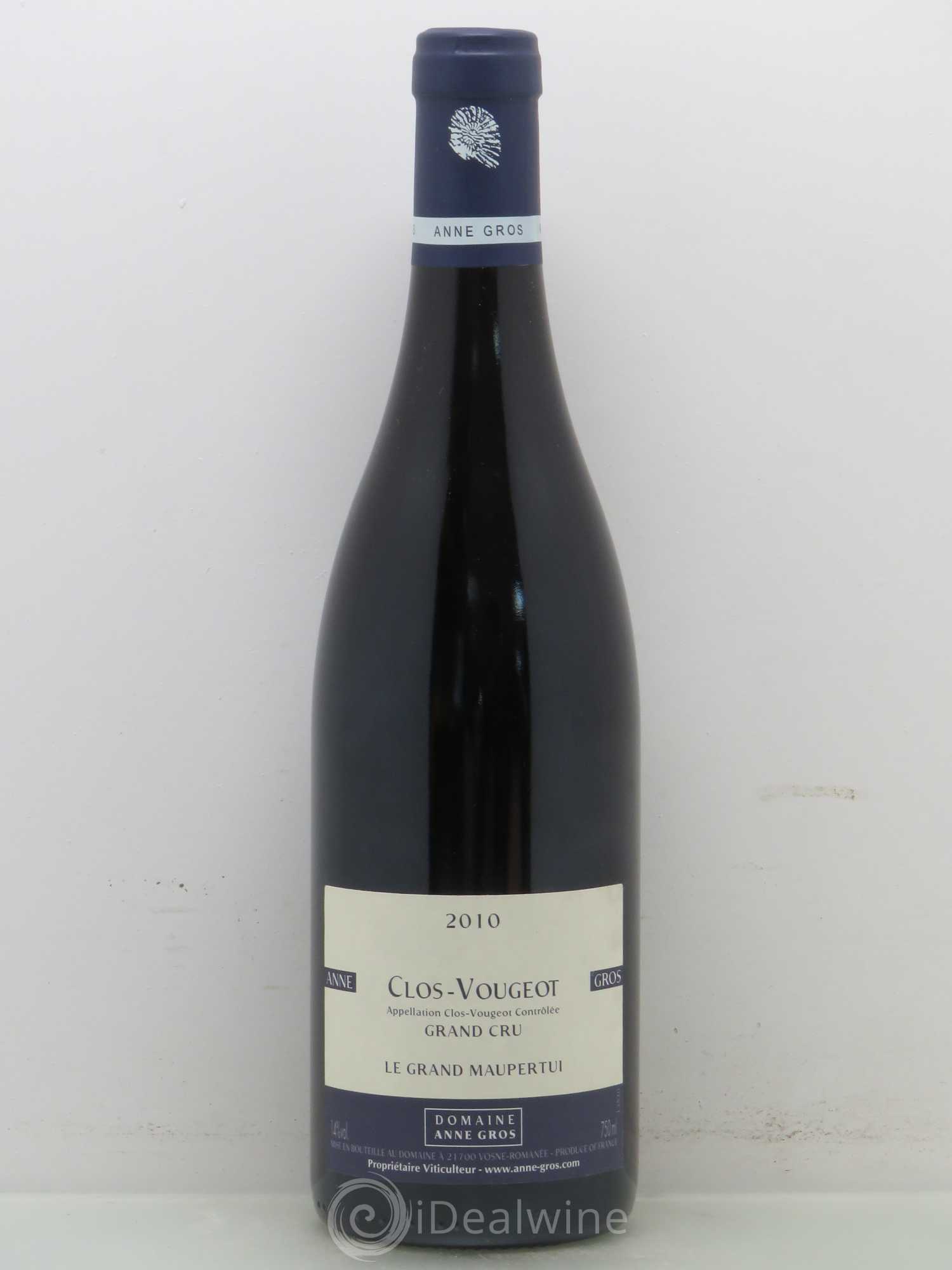 Clos de Vougeot Grand Cru Le Grand Maupertui Anne Gros 2010 - Lot de 1 bouteille - 0