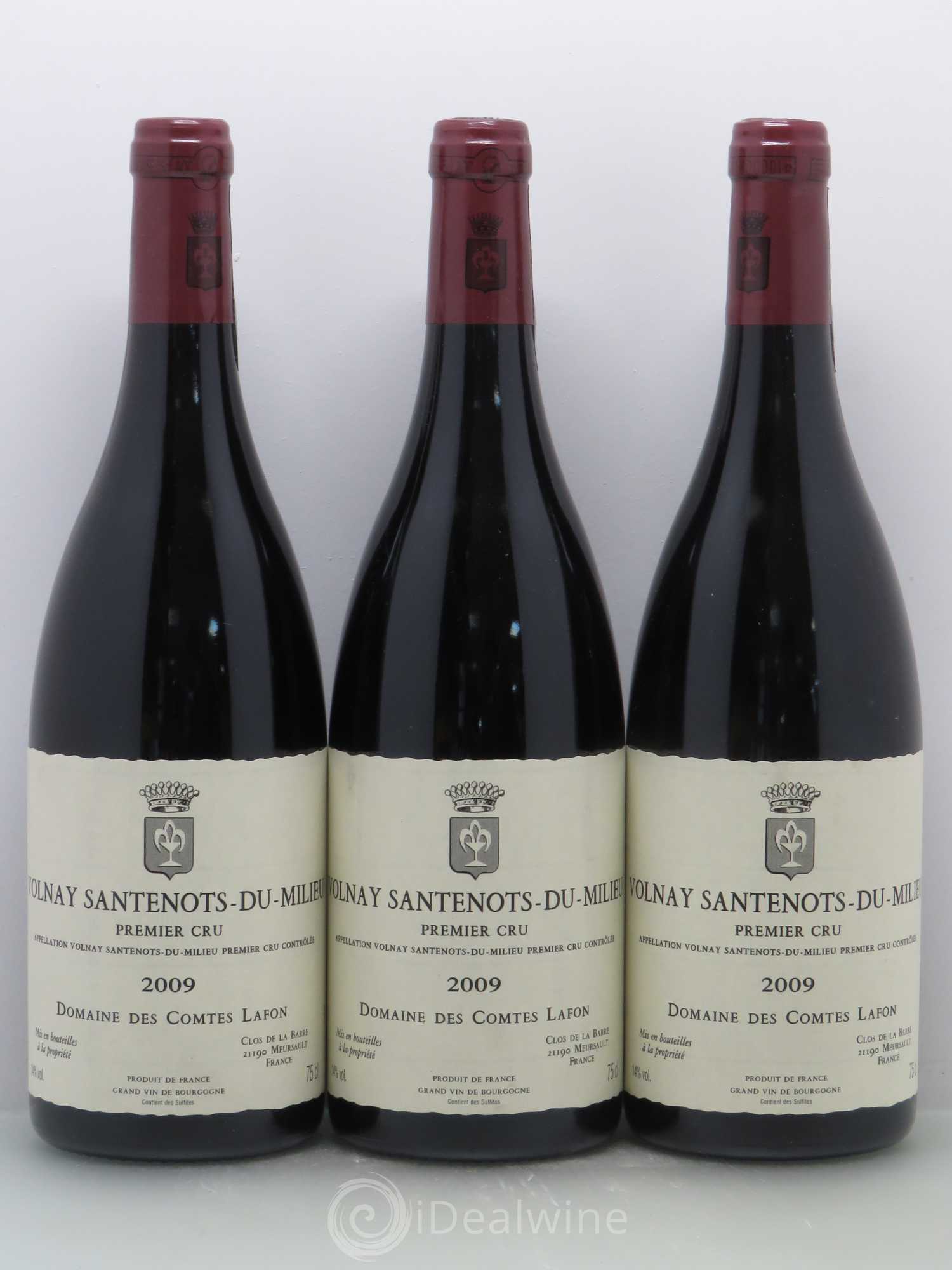 Volnay 1er Cru Santenots du Milieu Comtes Lafon (Domaine des) 2009 - Lot de 3 bouteilles - 0