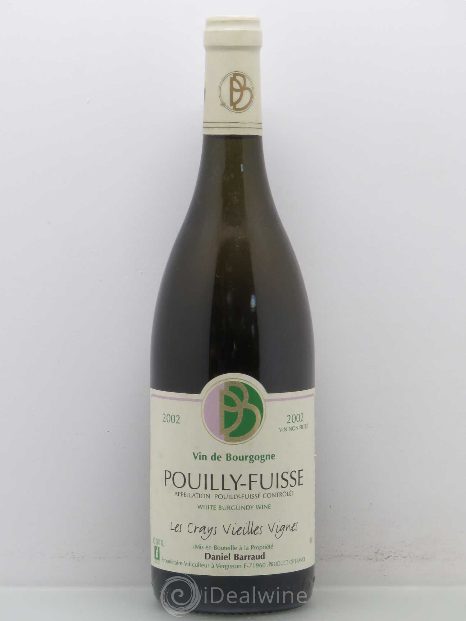 Pouilly-Fuissé Les Crays Vieilles Vignes Daniel Barraud 2002 - Posten von 1 Flasche - 0