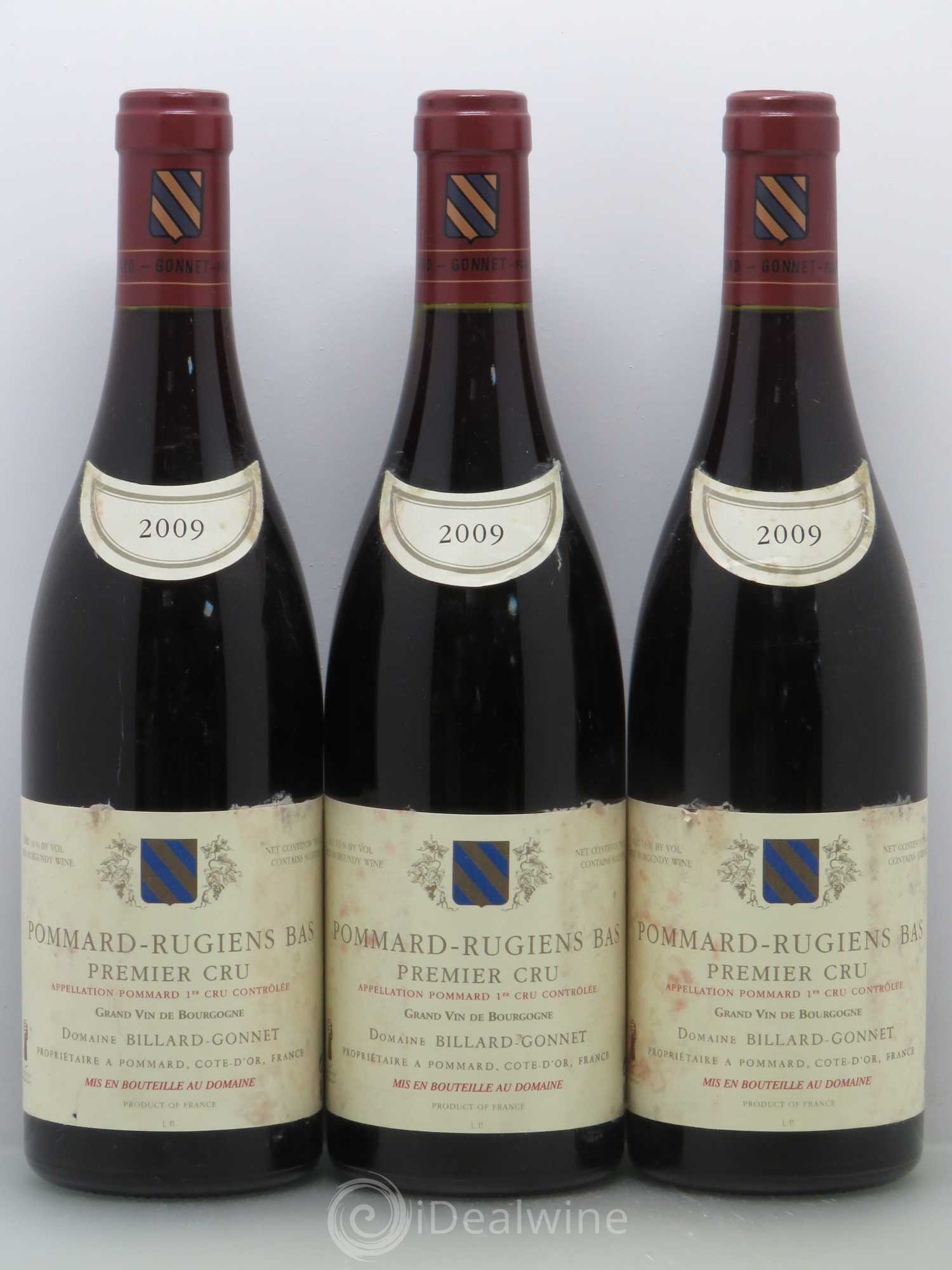 Pommard 1er Cru Rugiens Bas Billard Gonnet 2009 - Lot de 3 bouteilles - 0