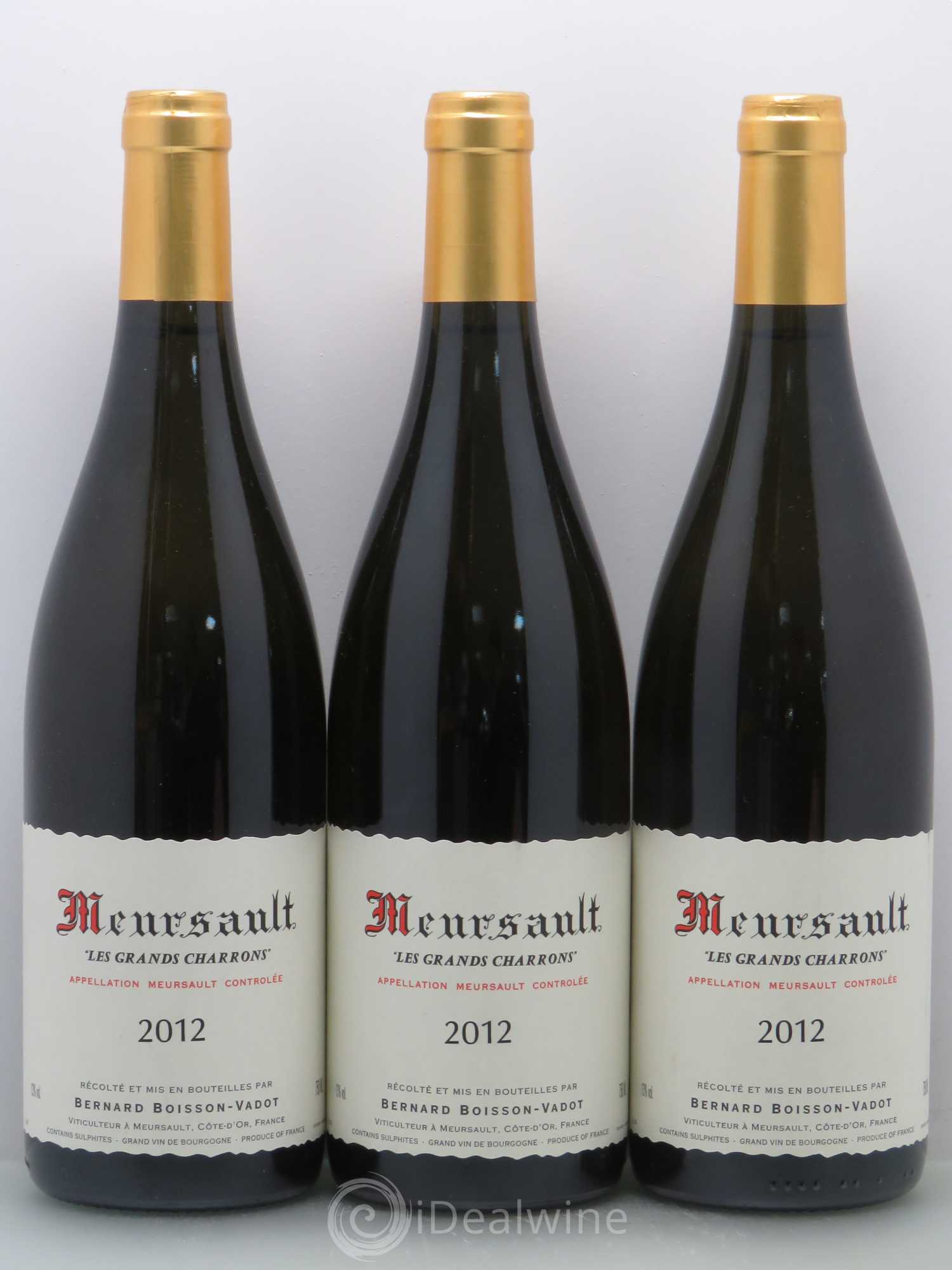 Meursault Les Grands Charrons Boisson-Vadot (Domaine) 2012 - Lot de 3 bouteilles - 0