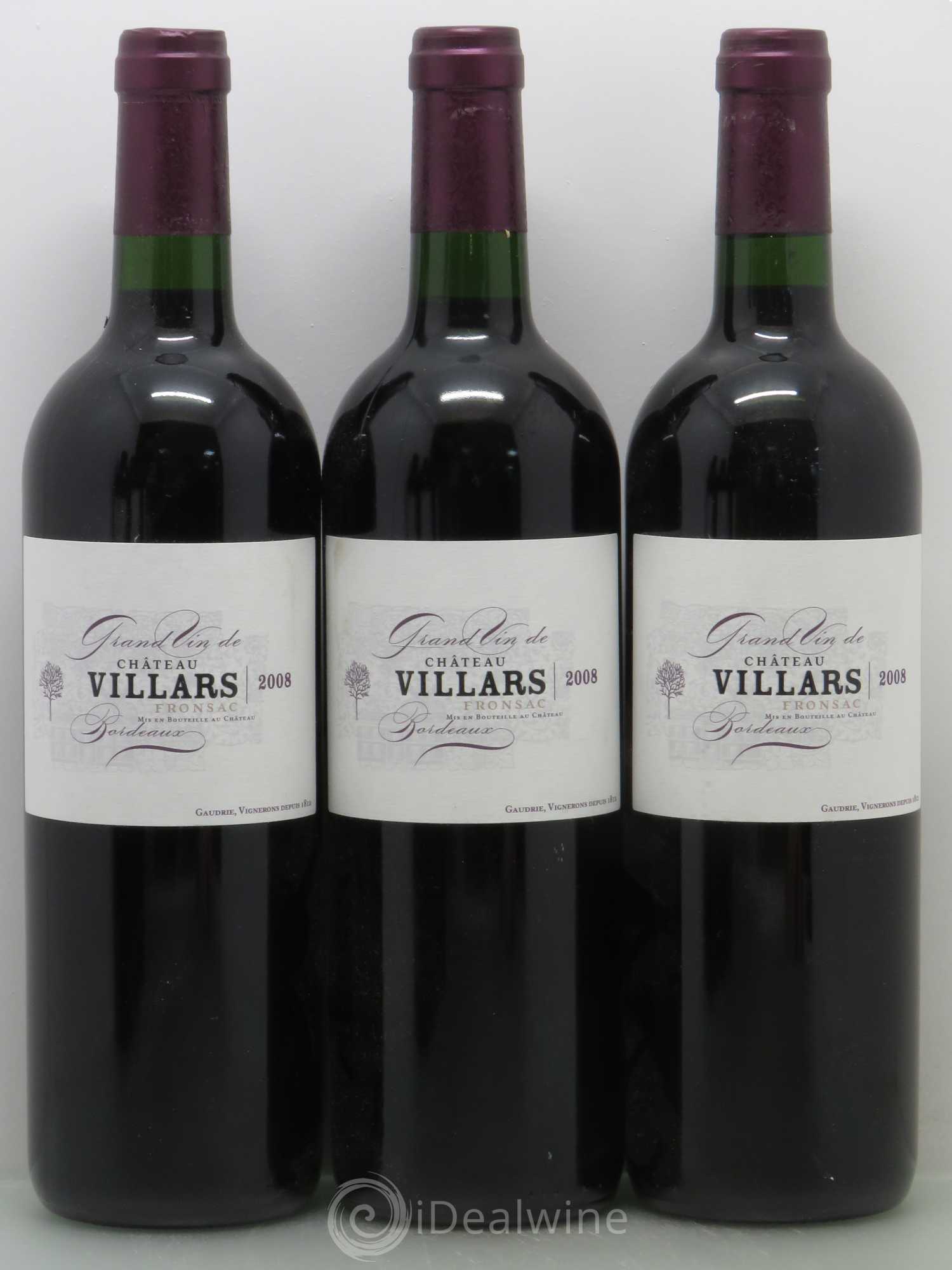 Fronsac Château Villars (sans prix de réserve) 2008 - Posten von 6 Flaschen - 1
