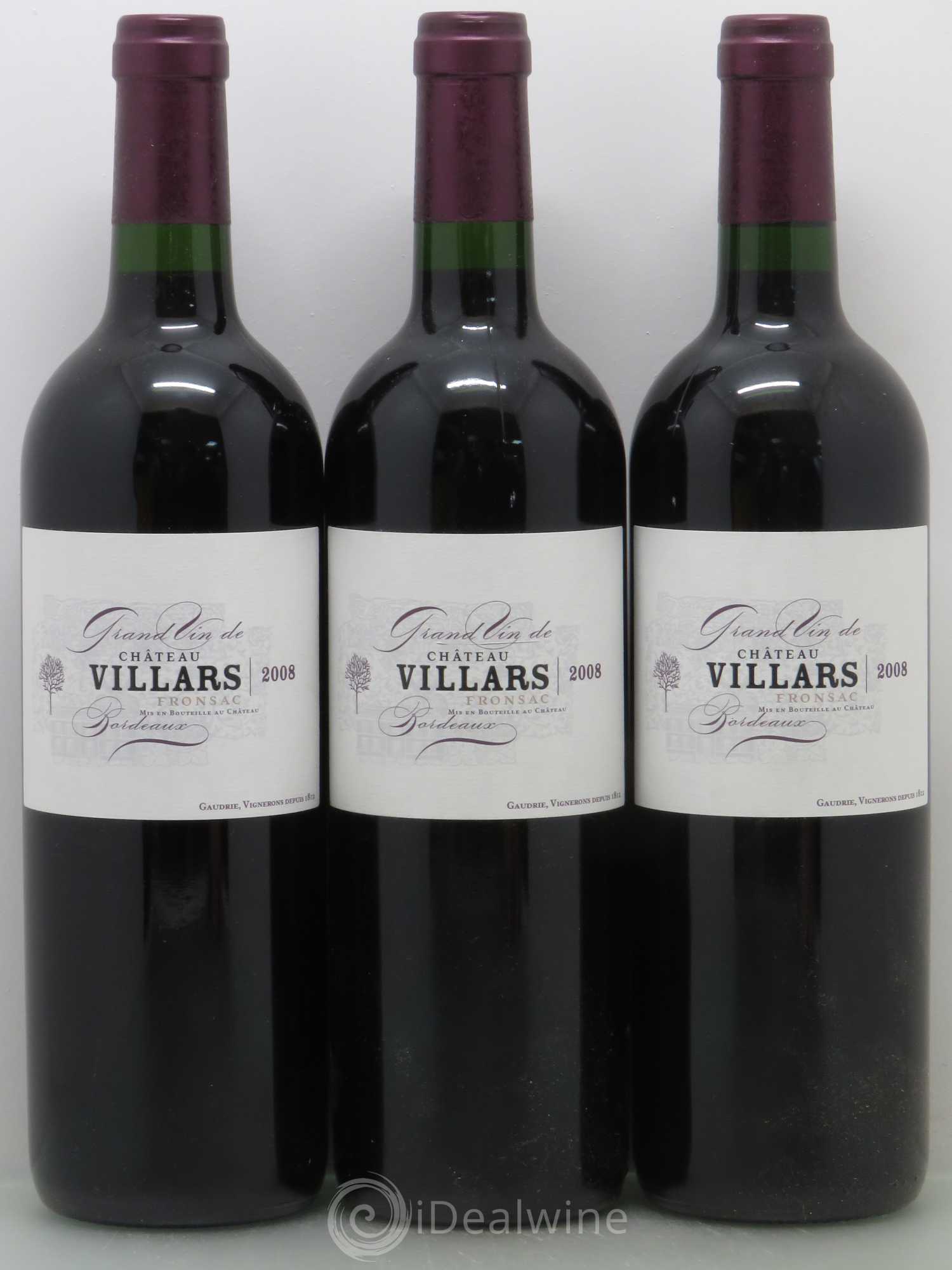 Fronsac Château Villars (sans prix de réserve) 2008 - Posten von 6 Flaschen - 2