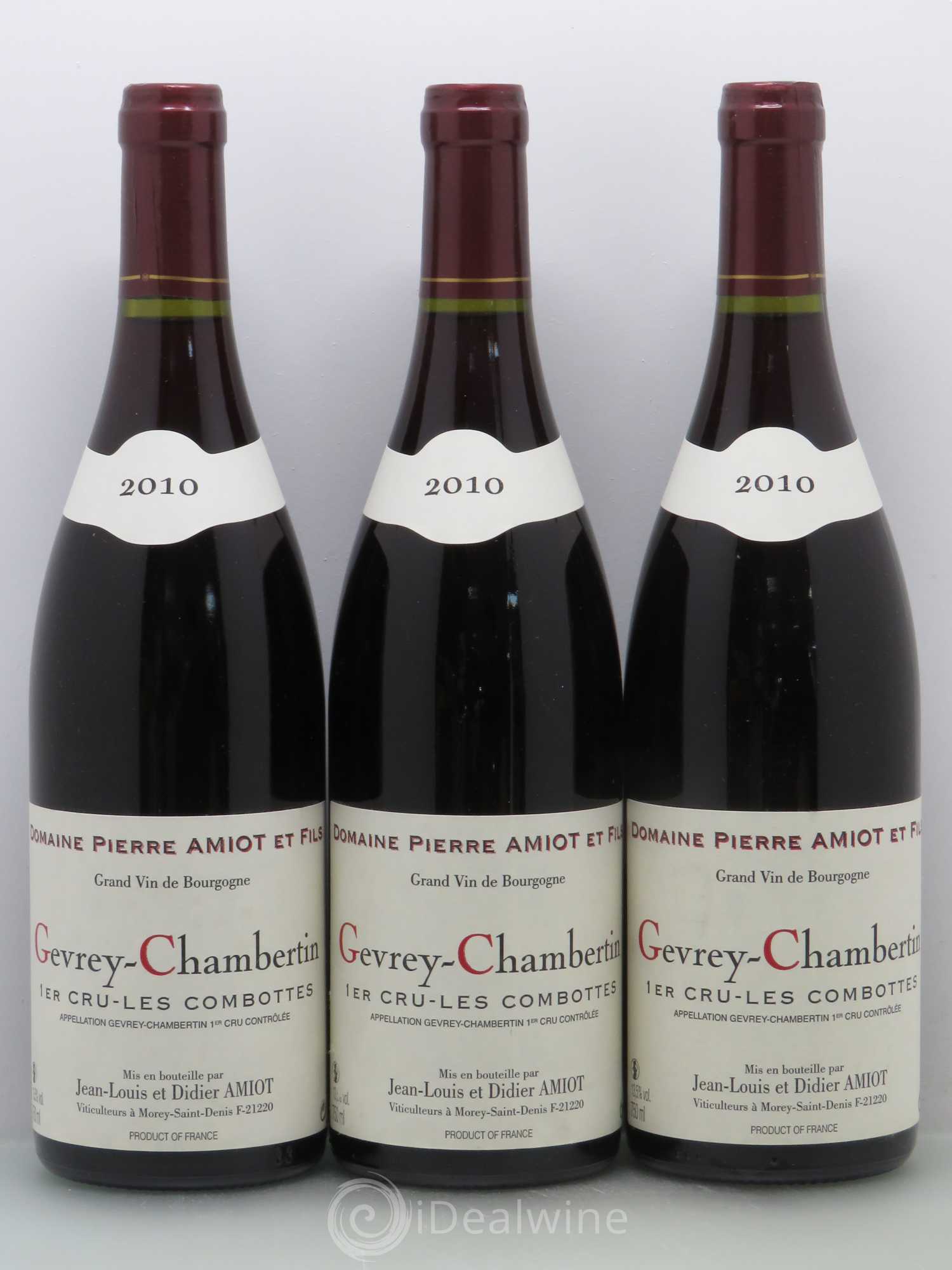 Gevrey-Chambertin 1er Cru Les Combottes Pierre Amiot 2010 - Lot de 3 bouteilles - 0