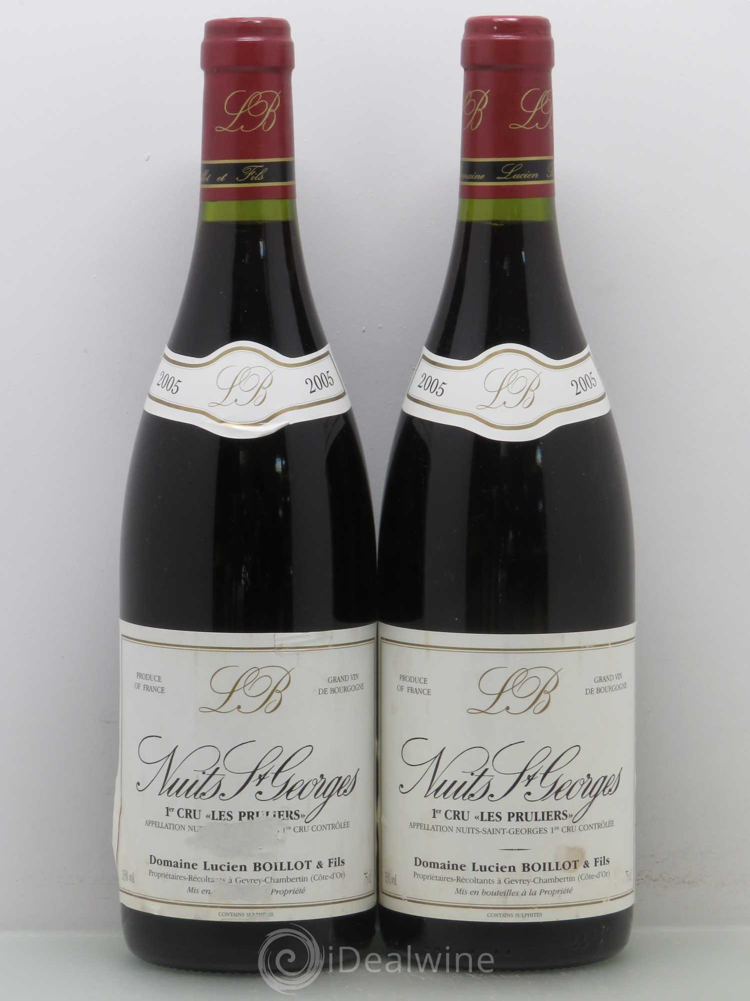 Nuits-Saint-Georges 1er Cru Les Pruliers Lucien Boillot 2005 - Posten von 2 Flaschen - 0